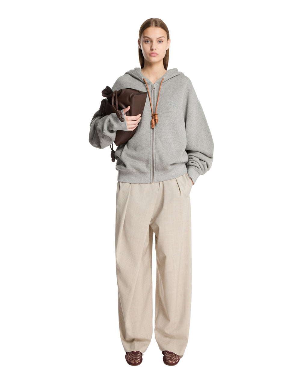 Gray Hoodie With Zipper Loewe – Гарантія оригінальності – детальний вид