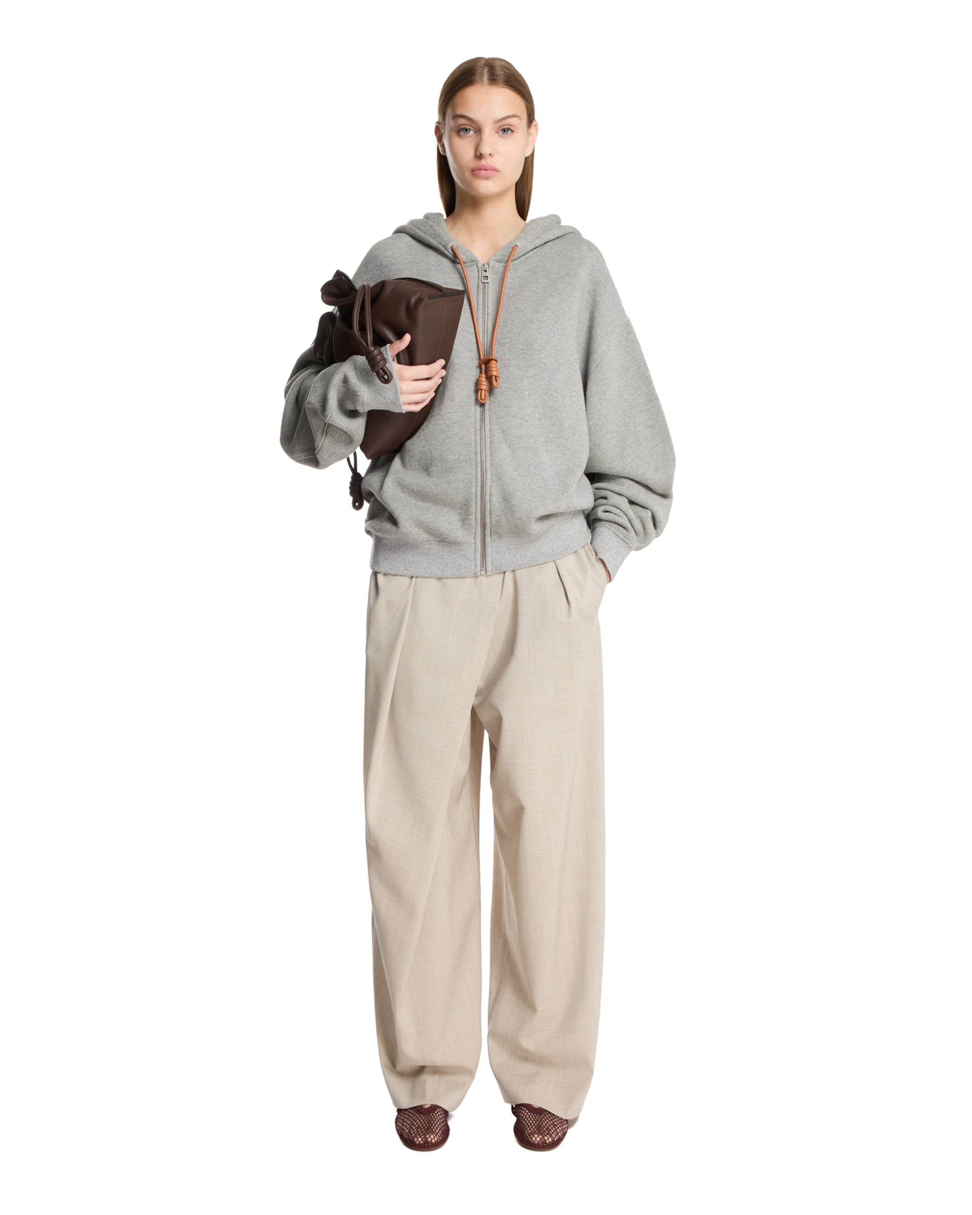 Gray Hoodie With Zipper Loewe – Гарантія оригінальності – детальний вид
