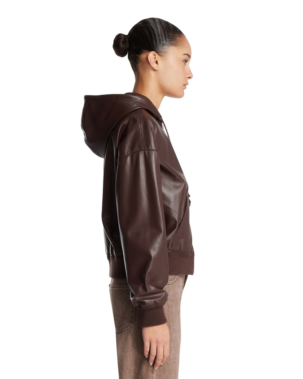 Brown Leather Flamenco Hoodie Loewe – Гарантія оригінальності – збільшений вид