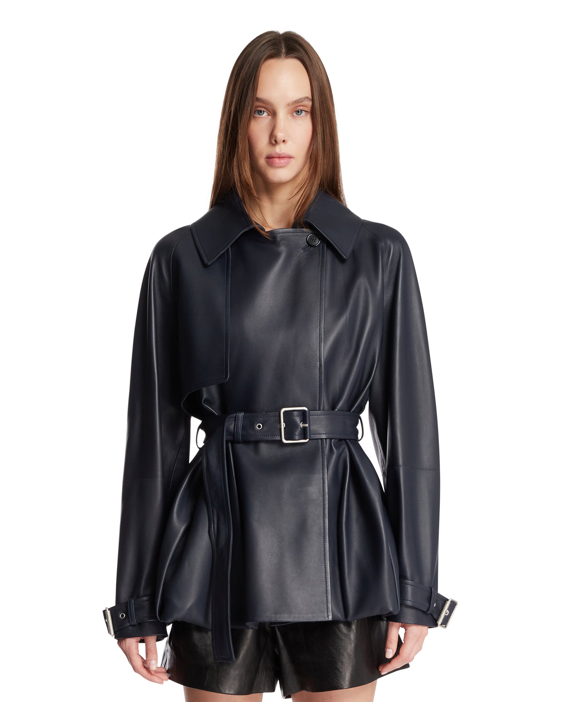 Blue Leather Jacket Loewe – Гарантія оригінальності – боковий вид