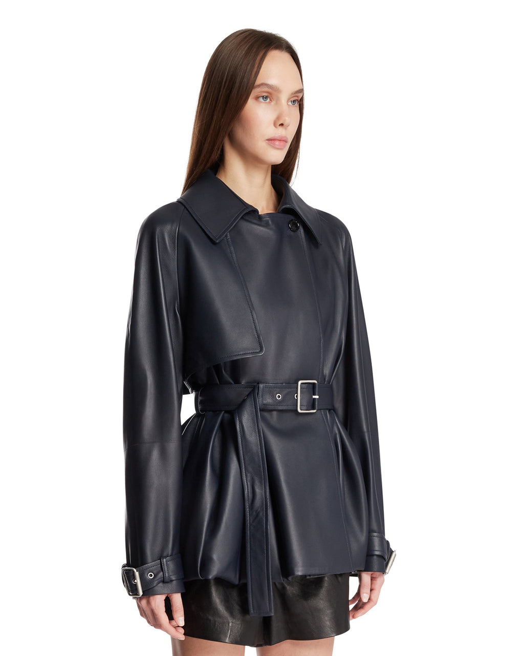 Blue Leather Jacket Loewe – Гарантія оригінальності – вид ззаду