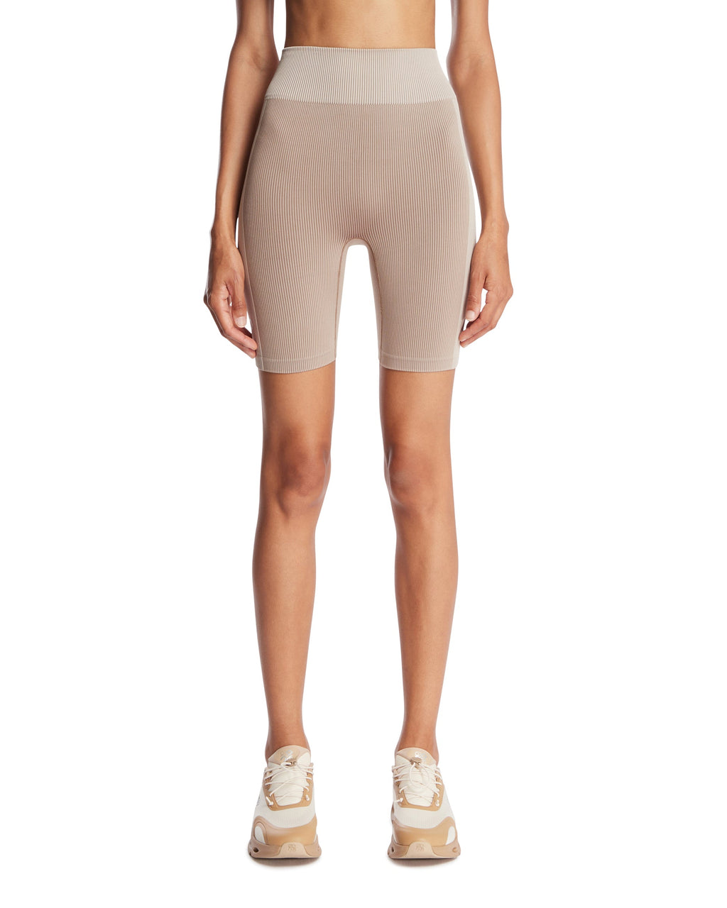 X On Beige High Waisted Shorts Loewe – Гарантія оригінальності – боковий вид