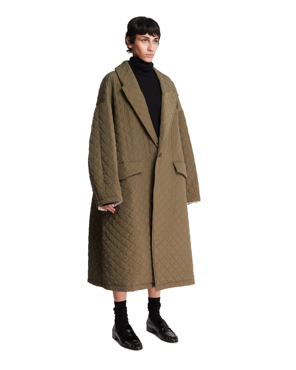 Green Quilted Coat Maison margiela – Гарантія оригінальності – вид ззаду