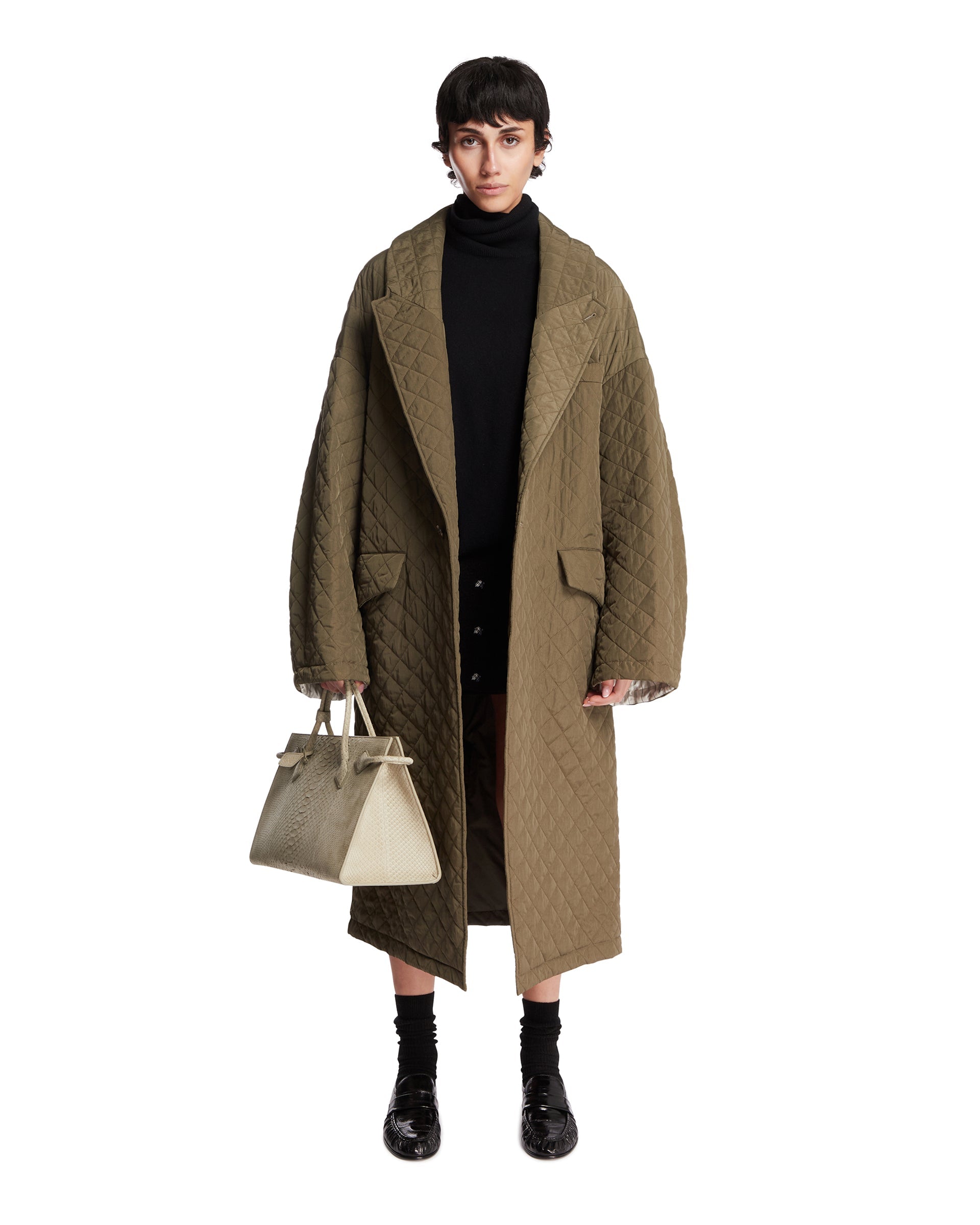 Green Quilted Coat Maison margiela – Гарантія оригінальності – детальний вид
