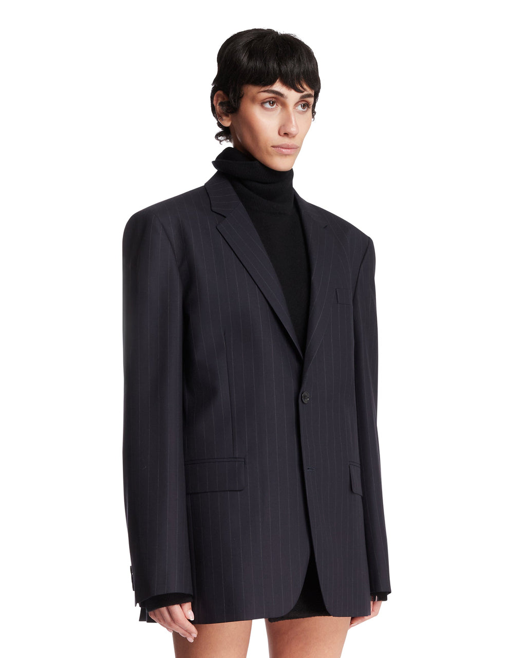 Оригінальна Blue Pinstripe Wool Jacket Maison margiela – вид ззаду
