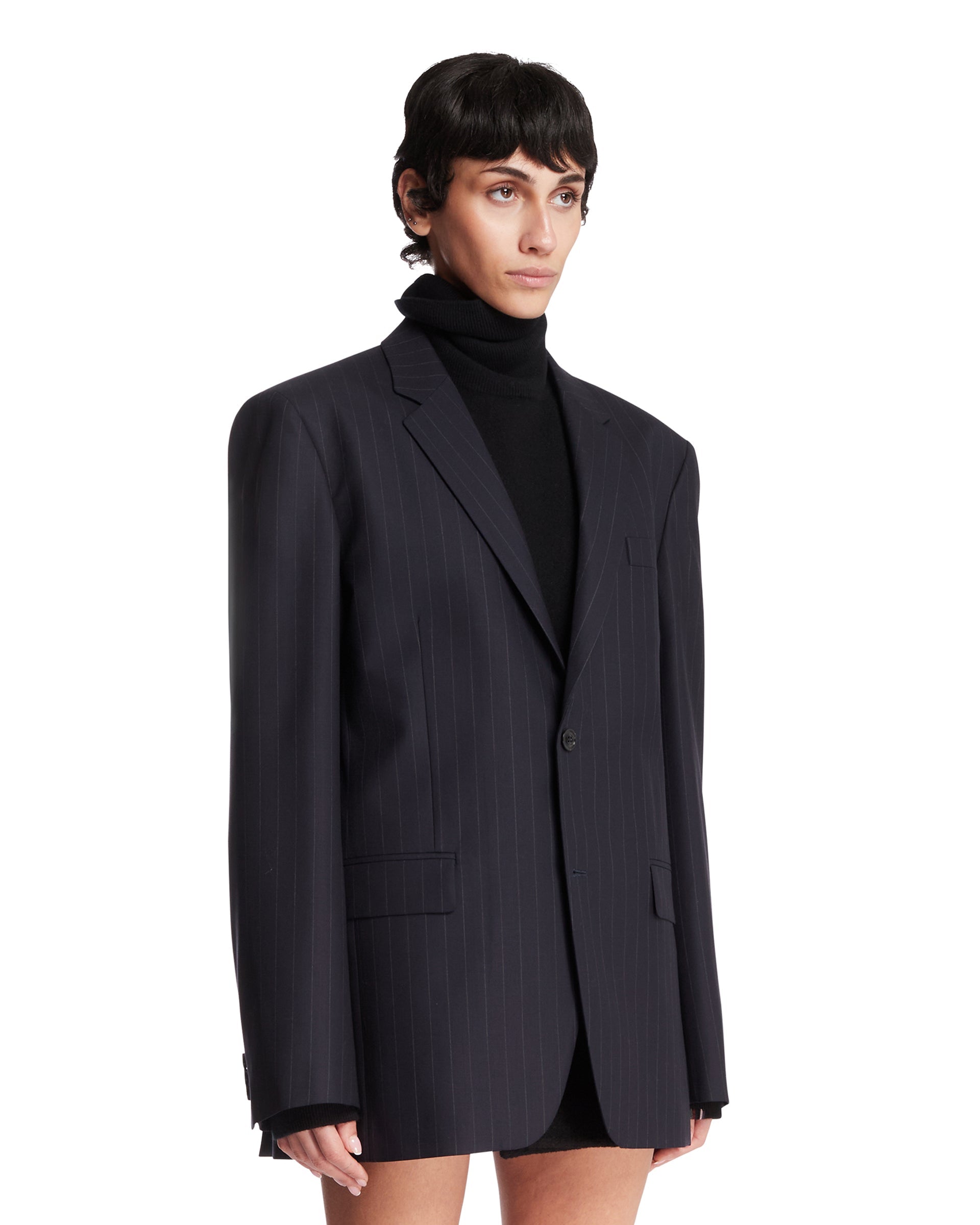 Оригінальна Blue Pinstripe Wool Jacket Maison margiela – вид ззаду