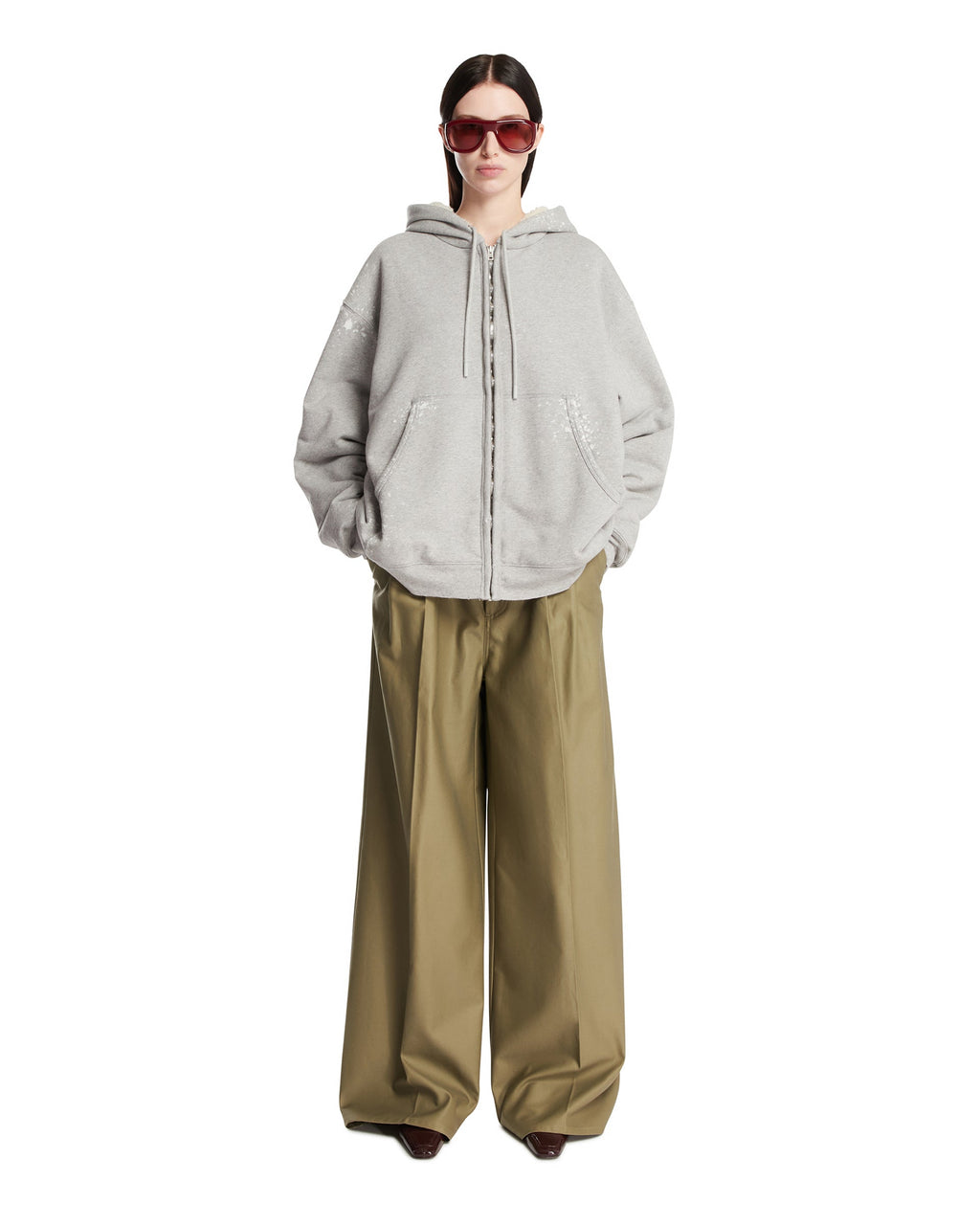 Оригінальна Green Wide-Leg Cotton Pants Maison margiela – детальний вид