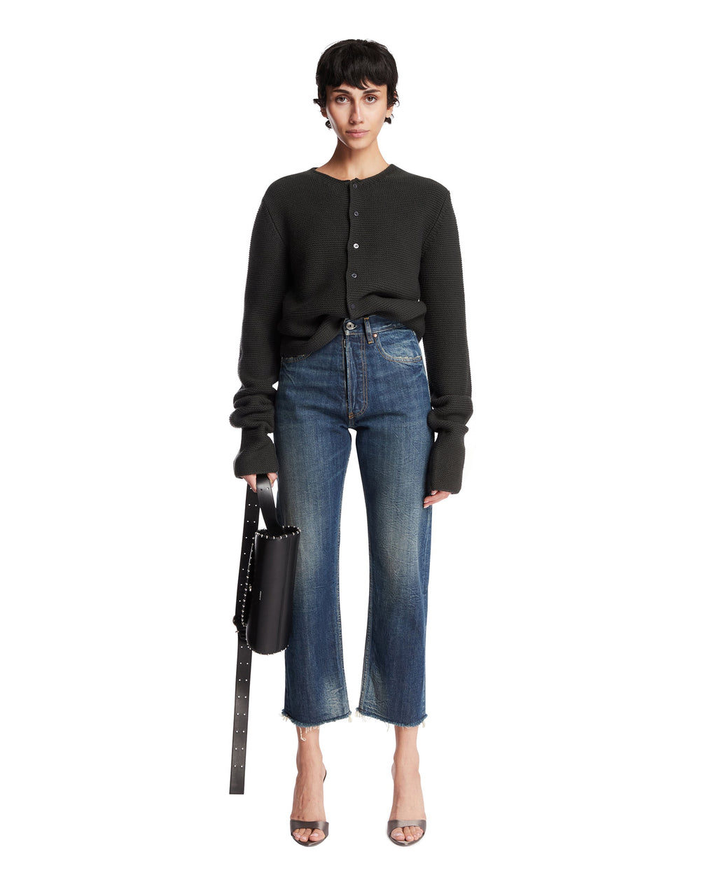 Blue Cotton Cropped Jeans Maison margiela – Гарантія оригінальності – детальний вид