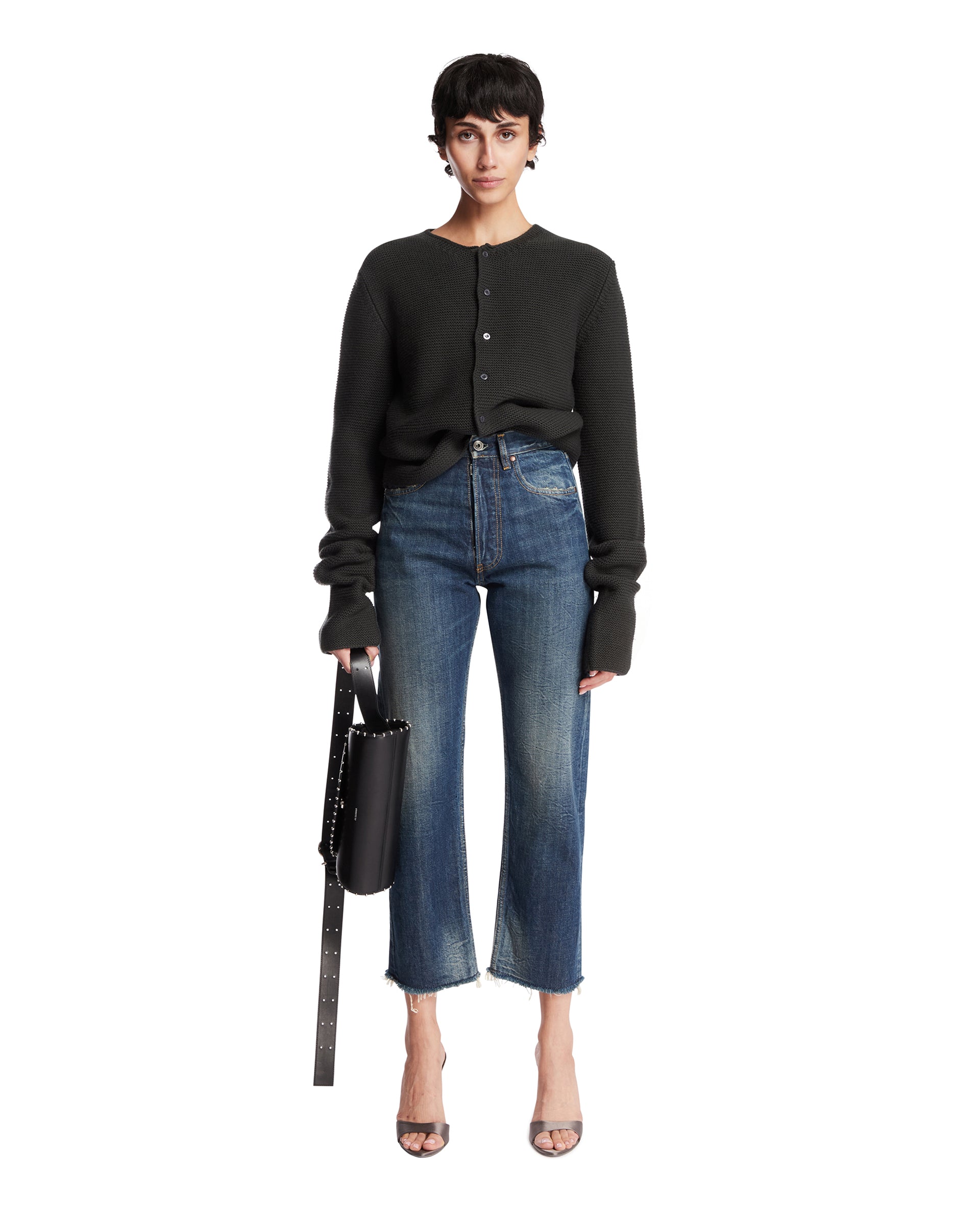 Blue Cotton Cropped Jeans Maison margiela – Гарантія оригінальності – детальний вид