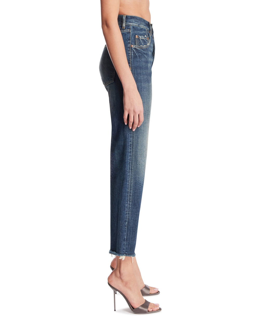Blue Cotton Cropped Jeans Maison margiela – Гарантія оригінальності – збільшений вид