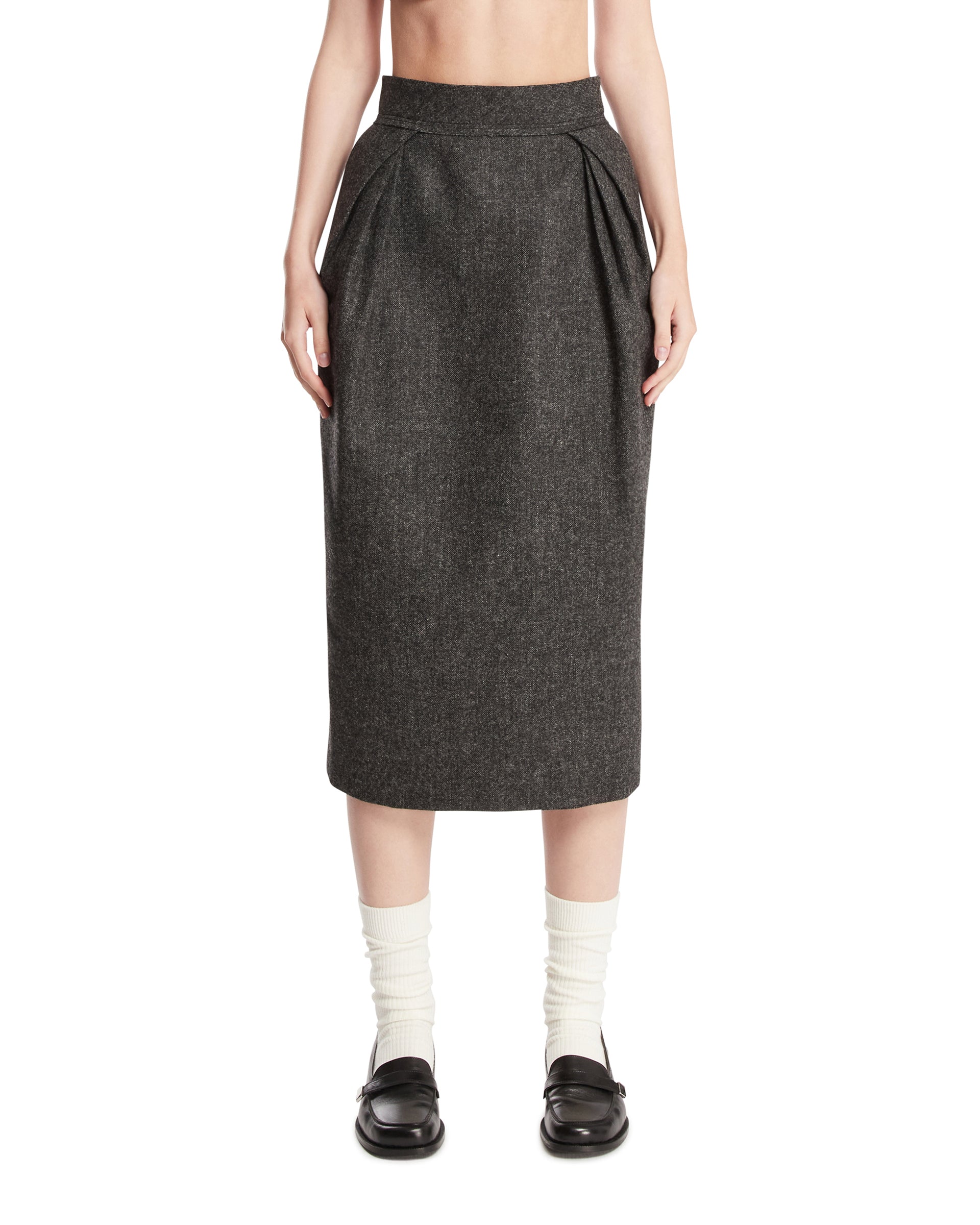 Оригінальна Gray Wool MIDI Skirt Maison margiela – боковий вид