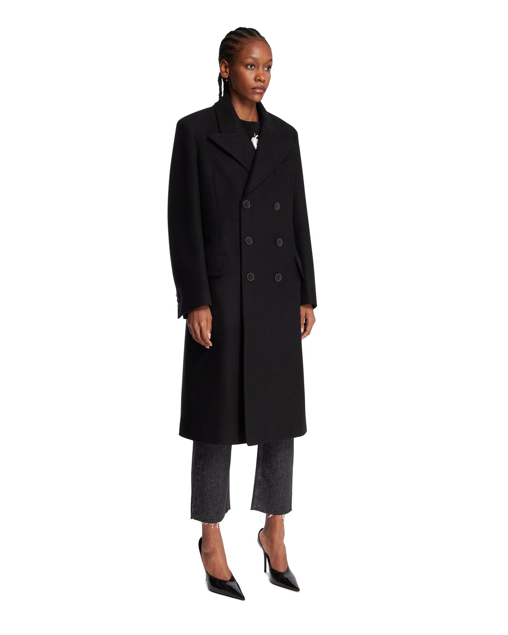 Оригінальна Black Double-Breasted Coat Maison margiela – вид ззаду