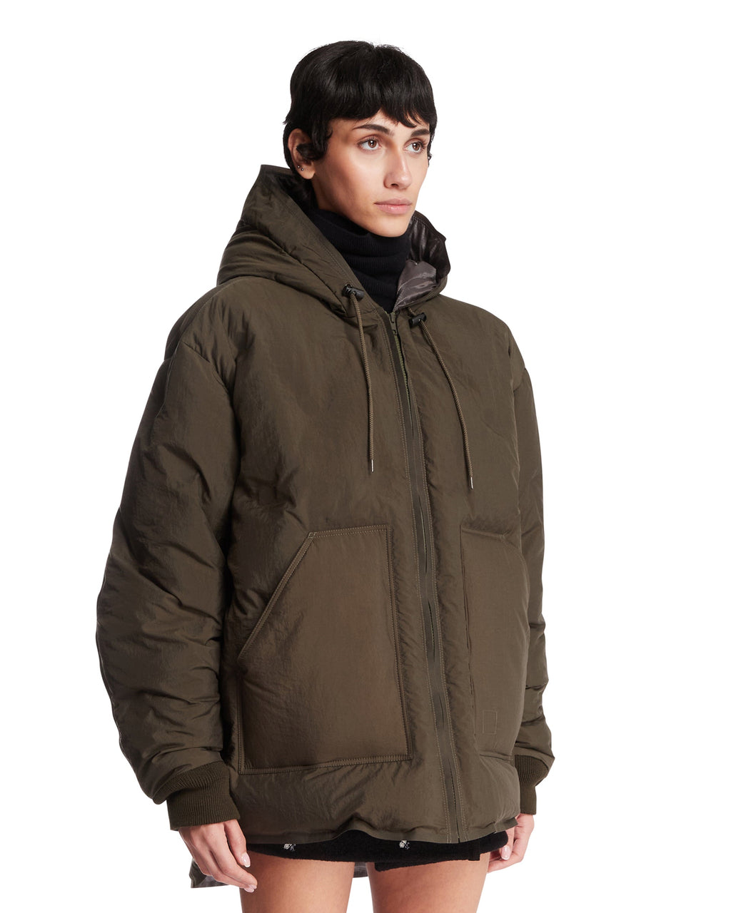 Green Hooded Padded Jacket Maison margiela – Гарантія оригінальності – вид ззаду