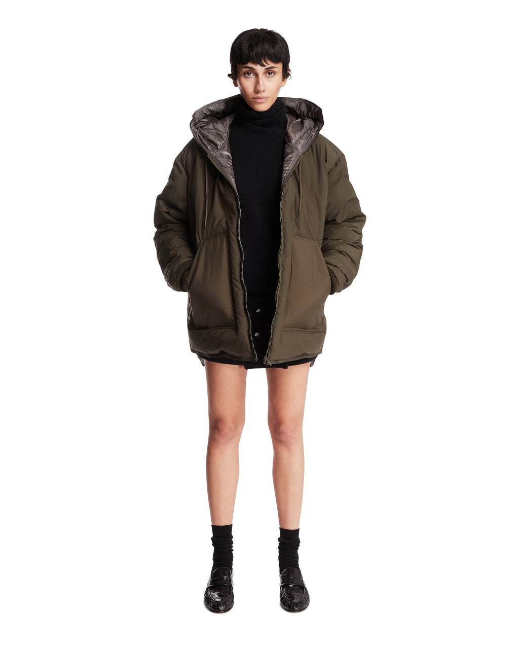 Green Hooded Padded Jacket Maison margiela – Гарантія оригінальності – детальний вид