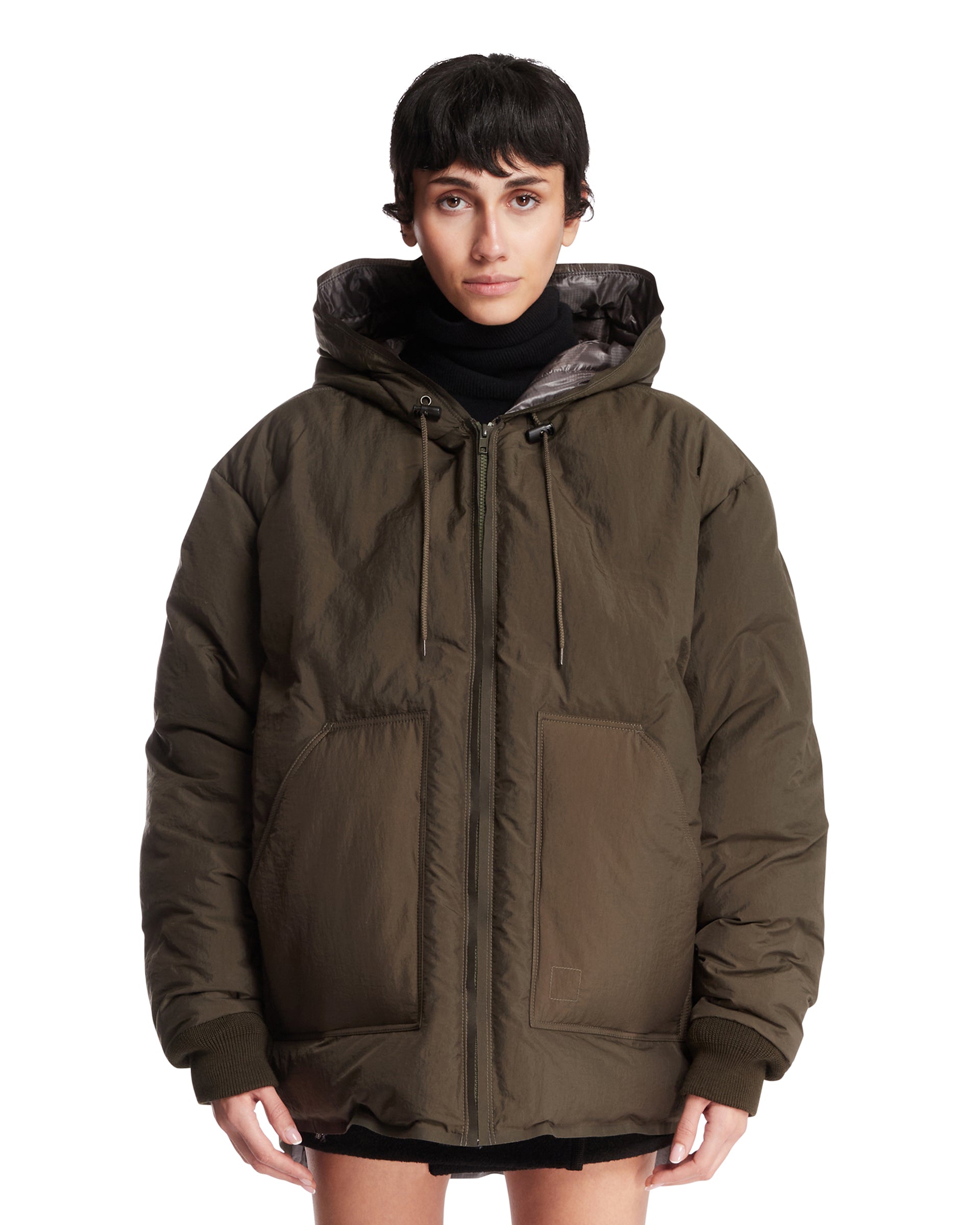 Green Hooded Padded Jacket Maison margiela – Гарантія оригінальності – боковий вид