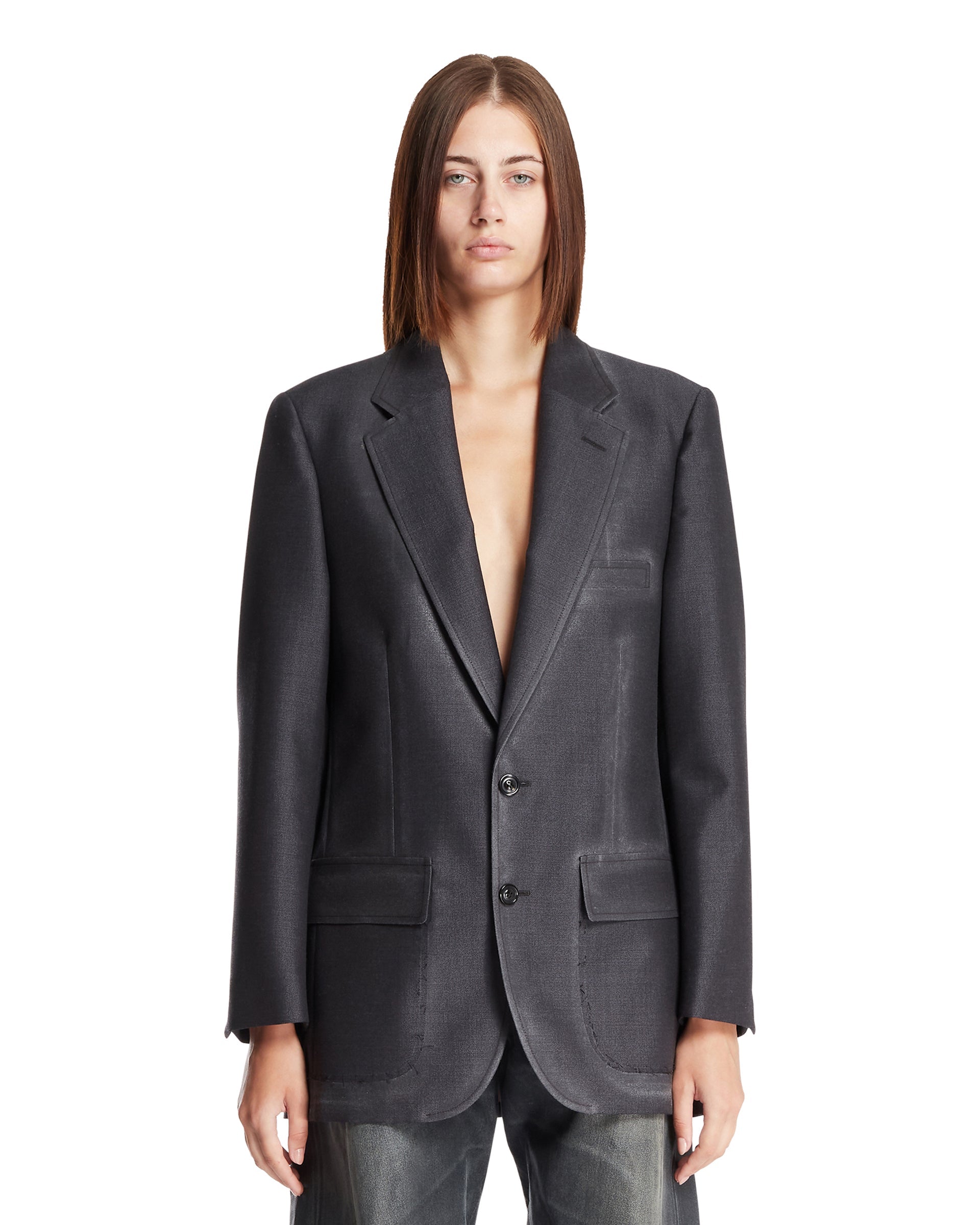 Gray Single-Breasted Blazer Maison margiela – Гарантія оригінальності – боковий вид