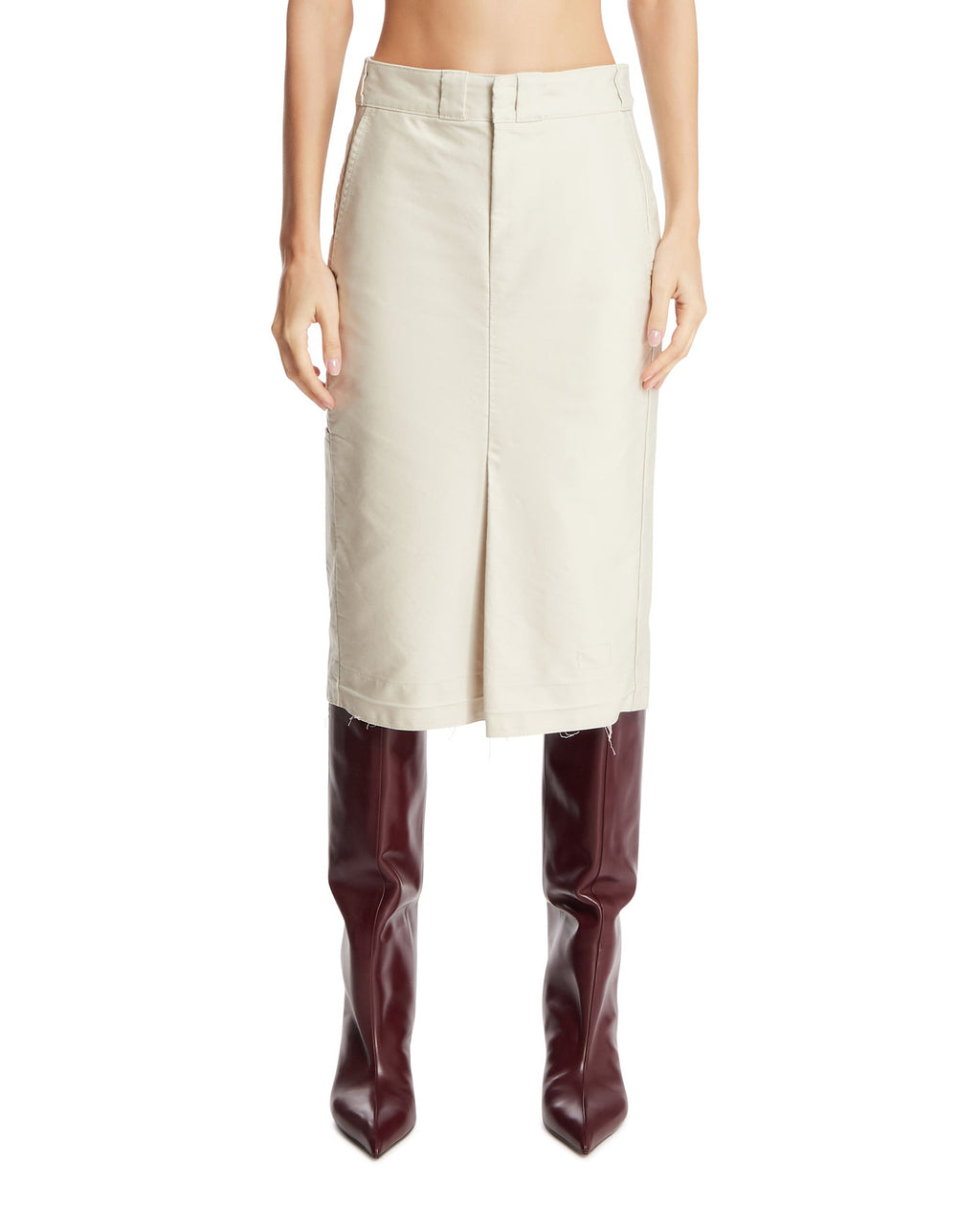 Оригінальна White MIDI Chino Skirt Maison margiela – боковий вид