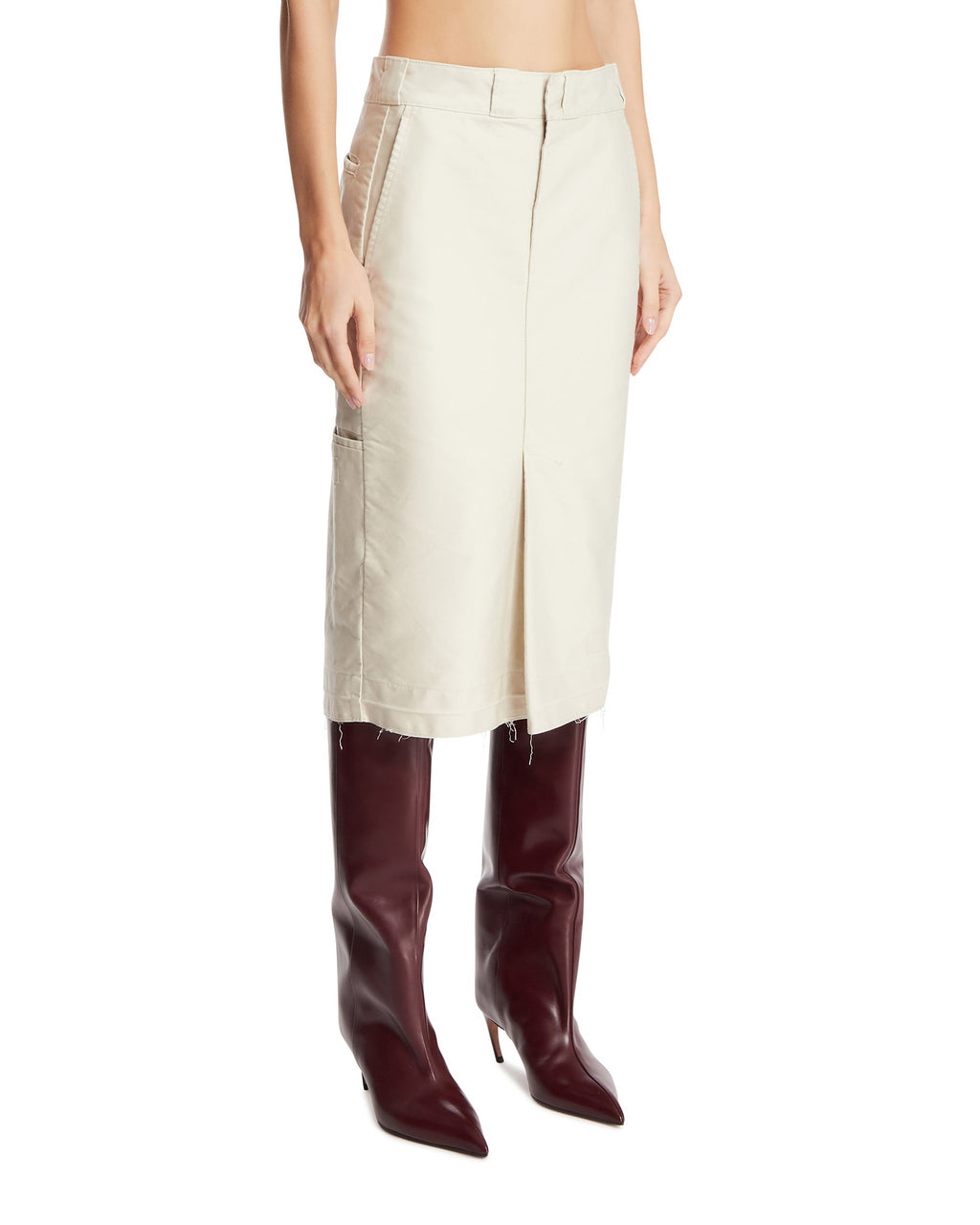 Оригінальна White MIDI Chino Skirt Maison margiela – вид ззаду