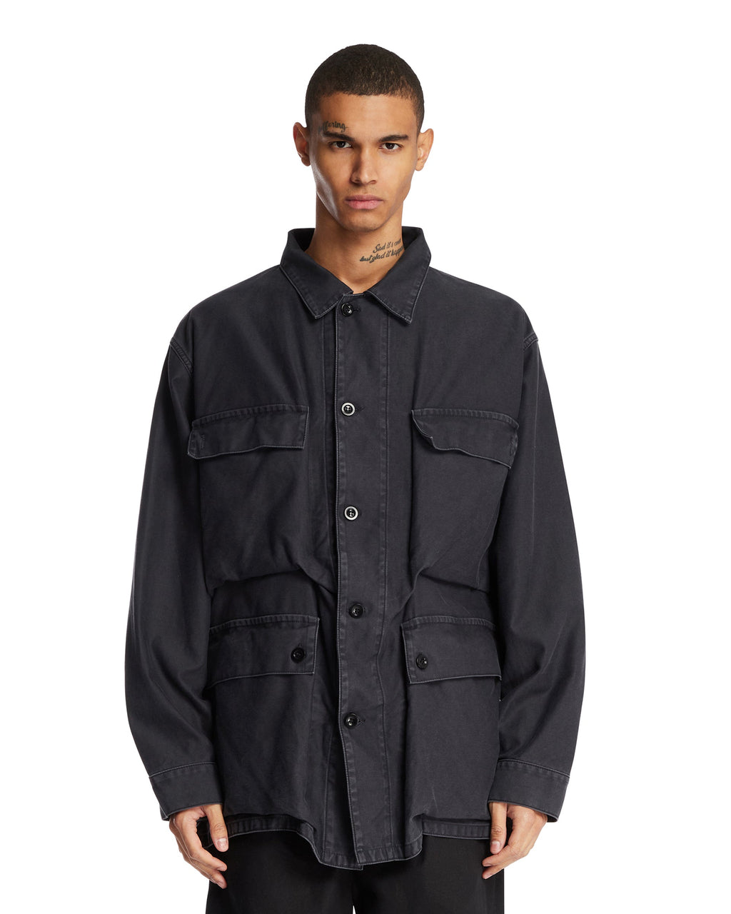 Blue Cotton Caban Jacket Maison margiela оригінал – Купити в Україні – боковий вид