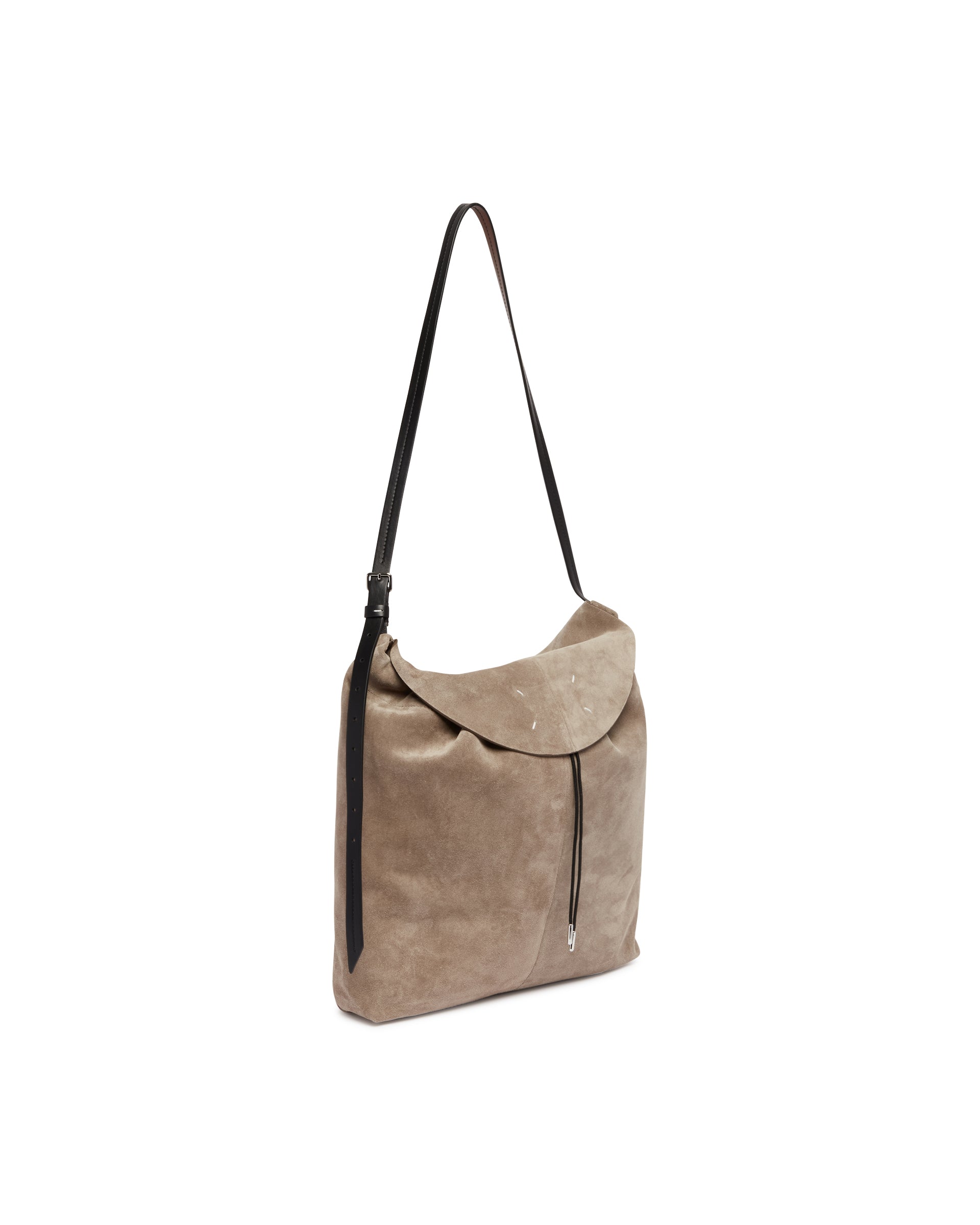 Beige Drawstring Hobo Bag Maison margiela – Гарантія оригінальності – детальний вид - MAISON MARGIELA