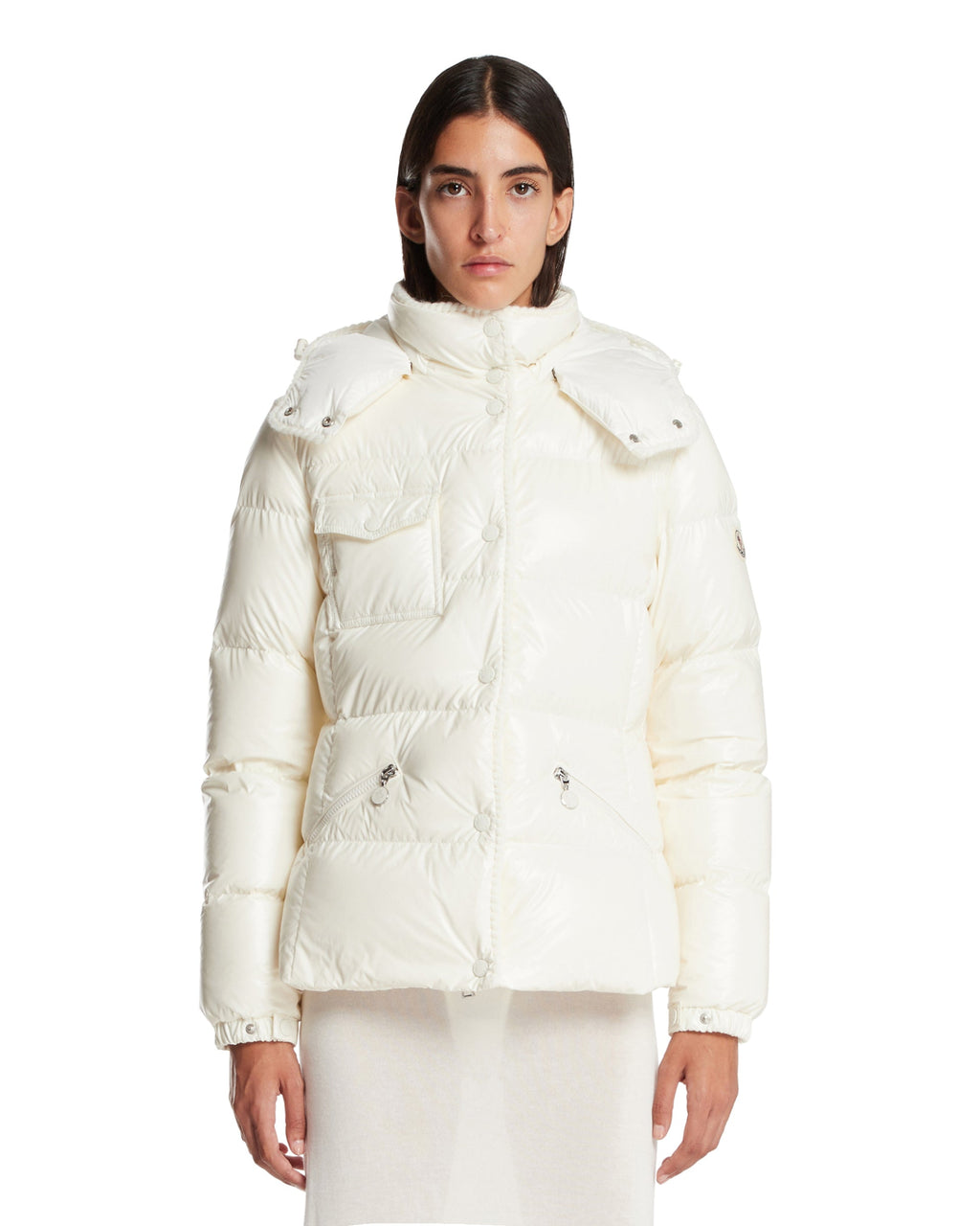 White Glareins Short Down Jacket Moncler – Гарантія оригінальності – боковий вид