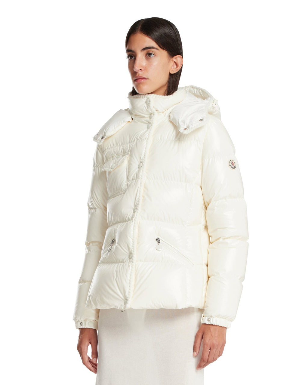 White Glareins Short Down Jacket Moncler – Гарантія оригінальності – вид ззаду