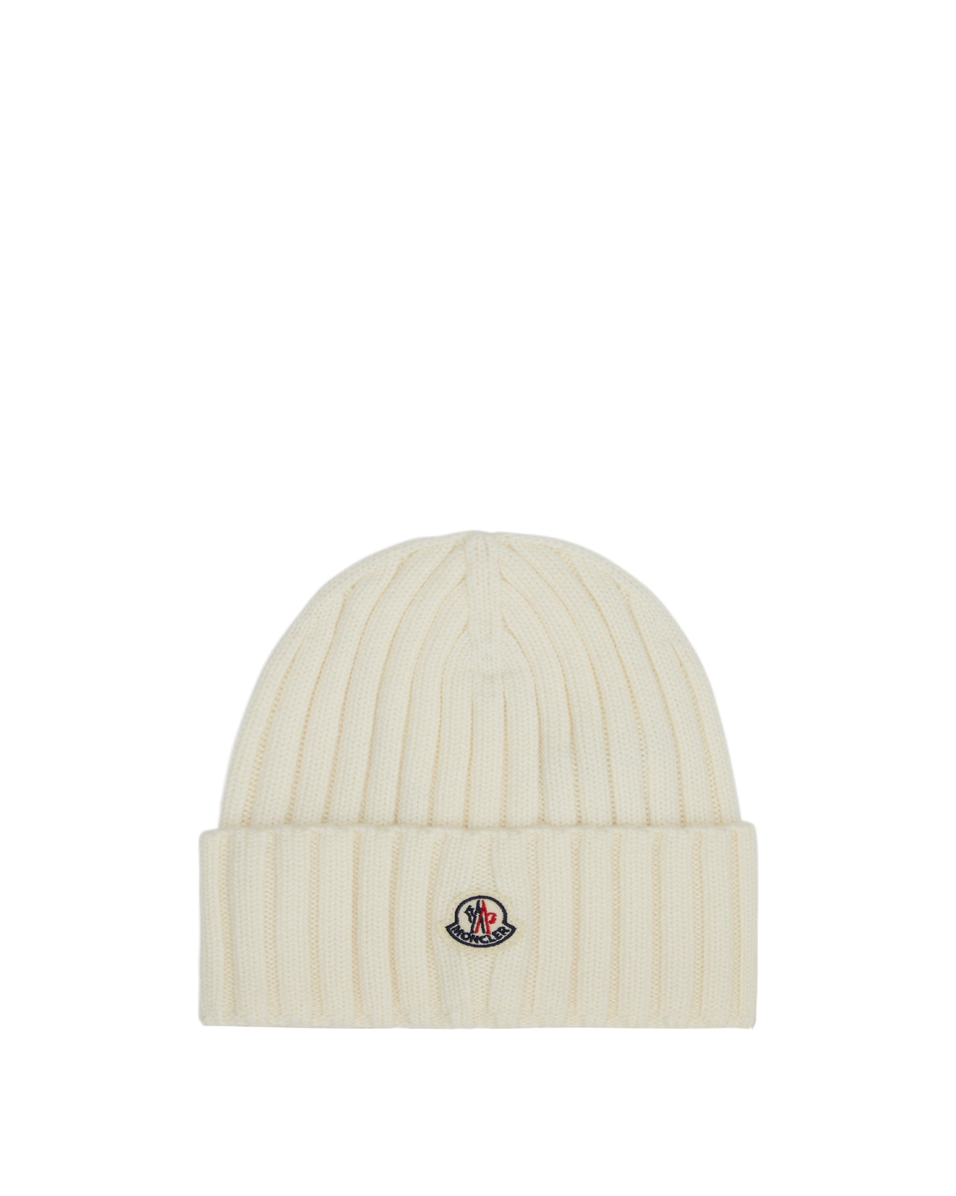 Оригінальна White Wool Beanie Moncler – боковий вид
