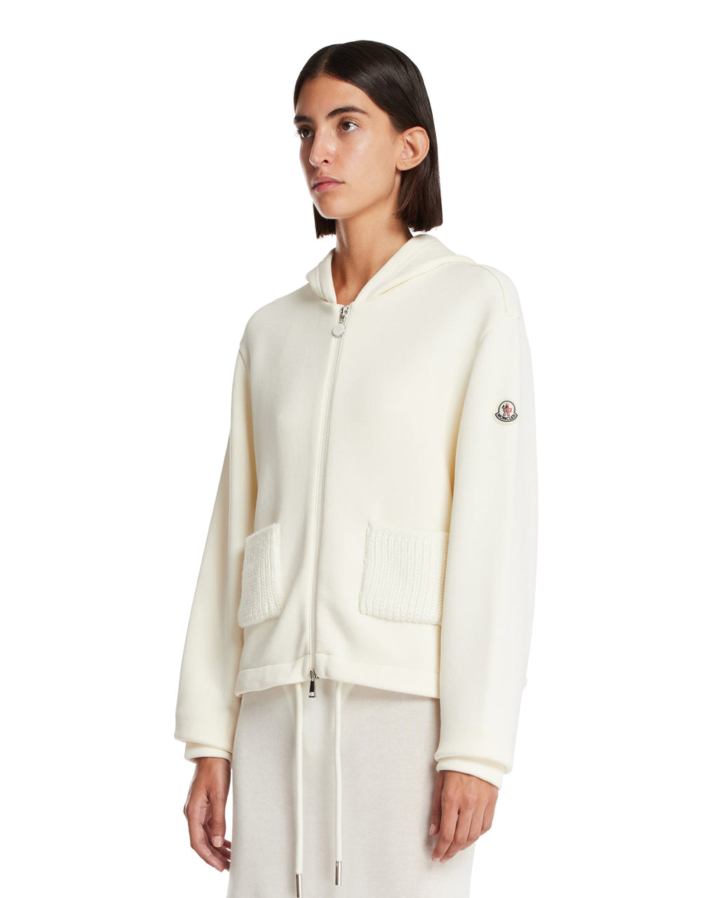 White Zip Hoodie Moncler – Гарантія оригінальності – вид ззаду