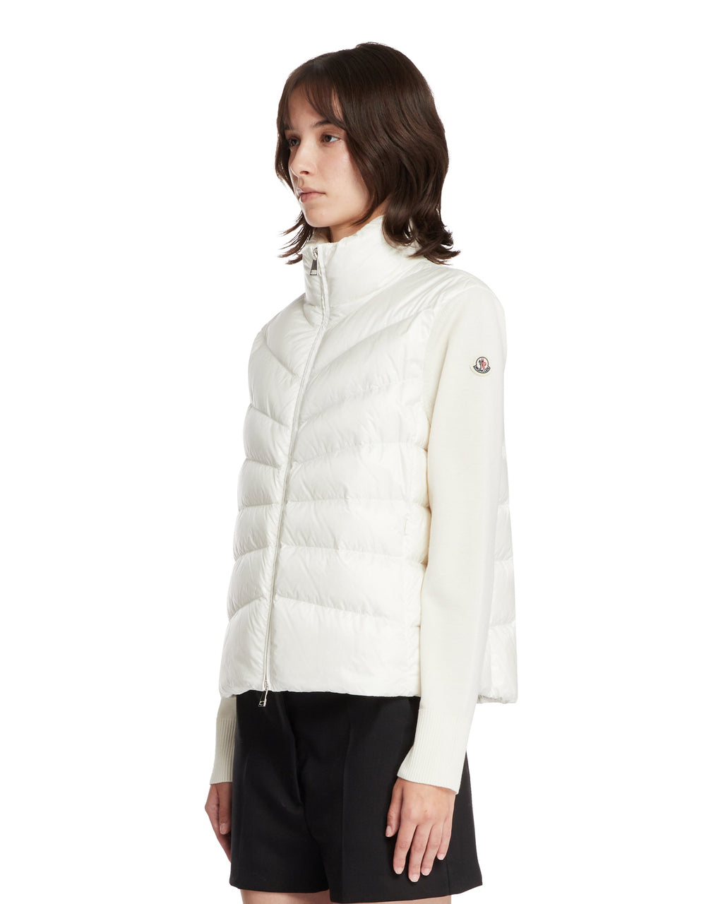 Оригінальна White Padded Wool Zip Cardigan Moncler – вид ззаду