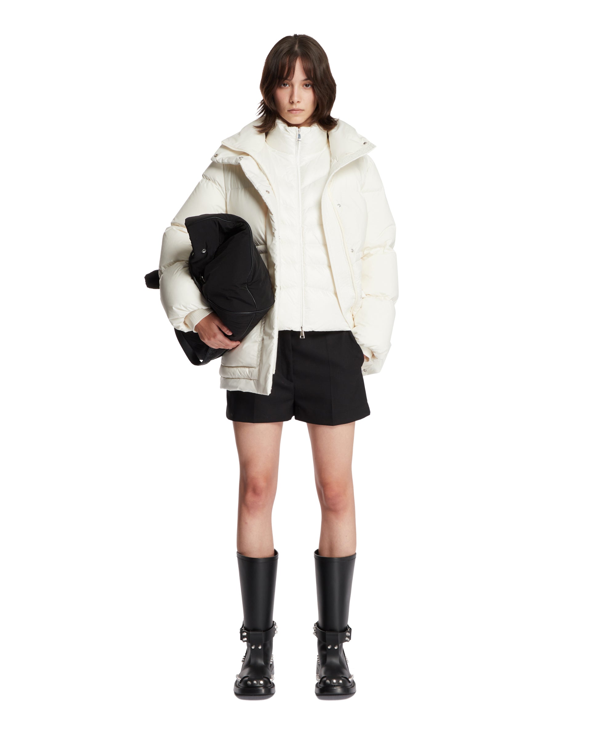 Оригінальна White Padded Wool Zip Cardigan Moncler – детальний вид