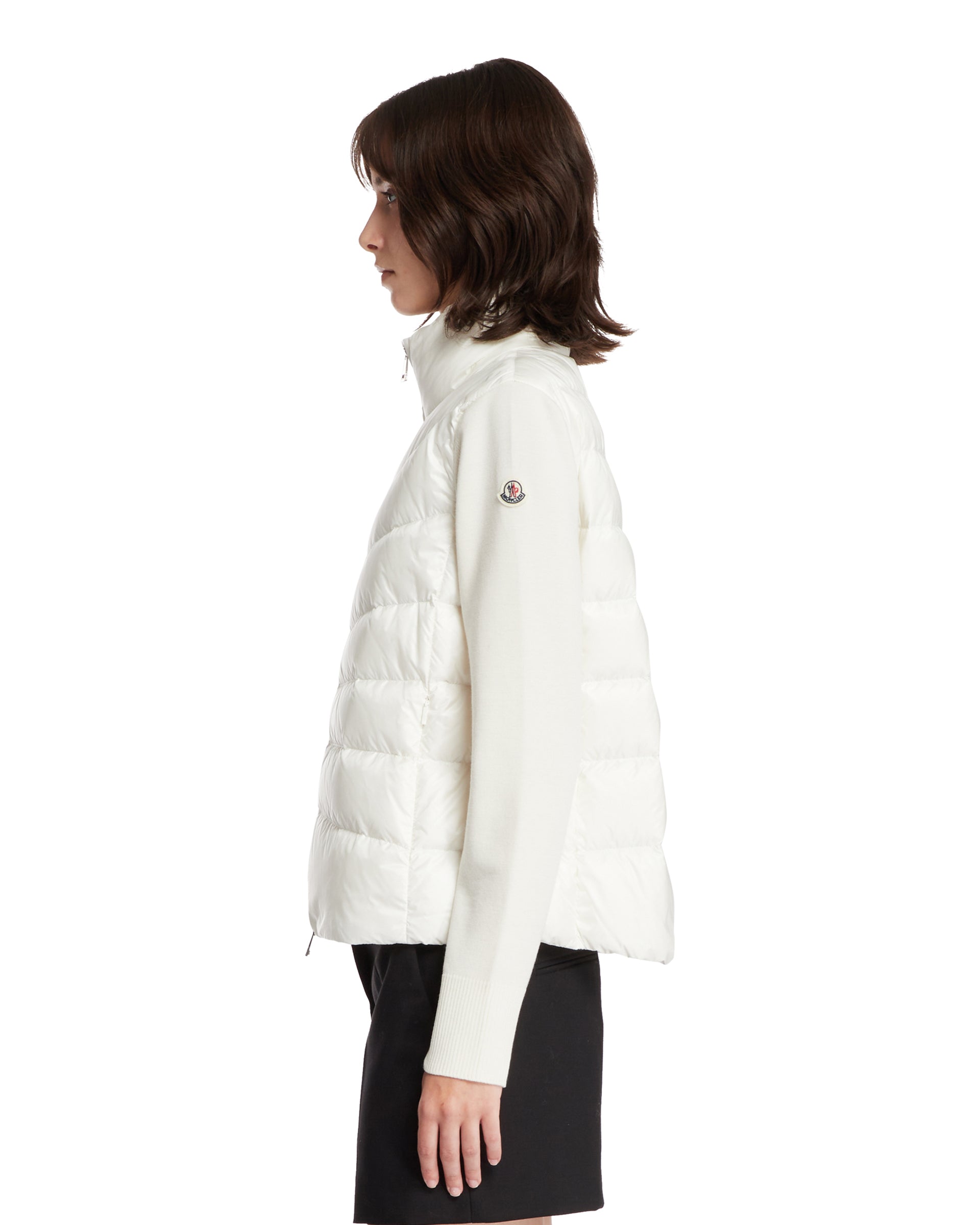 Оригінальна White Padded Wool Zip Cardigan Moncler – збільшений вид