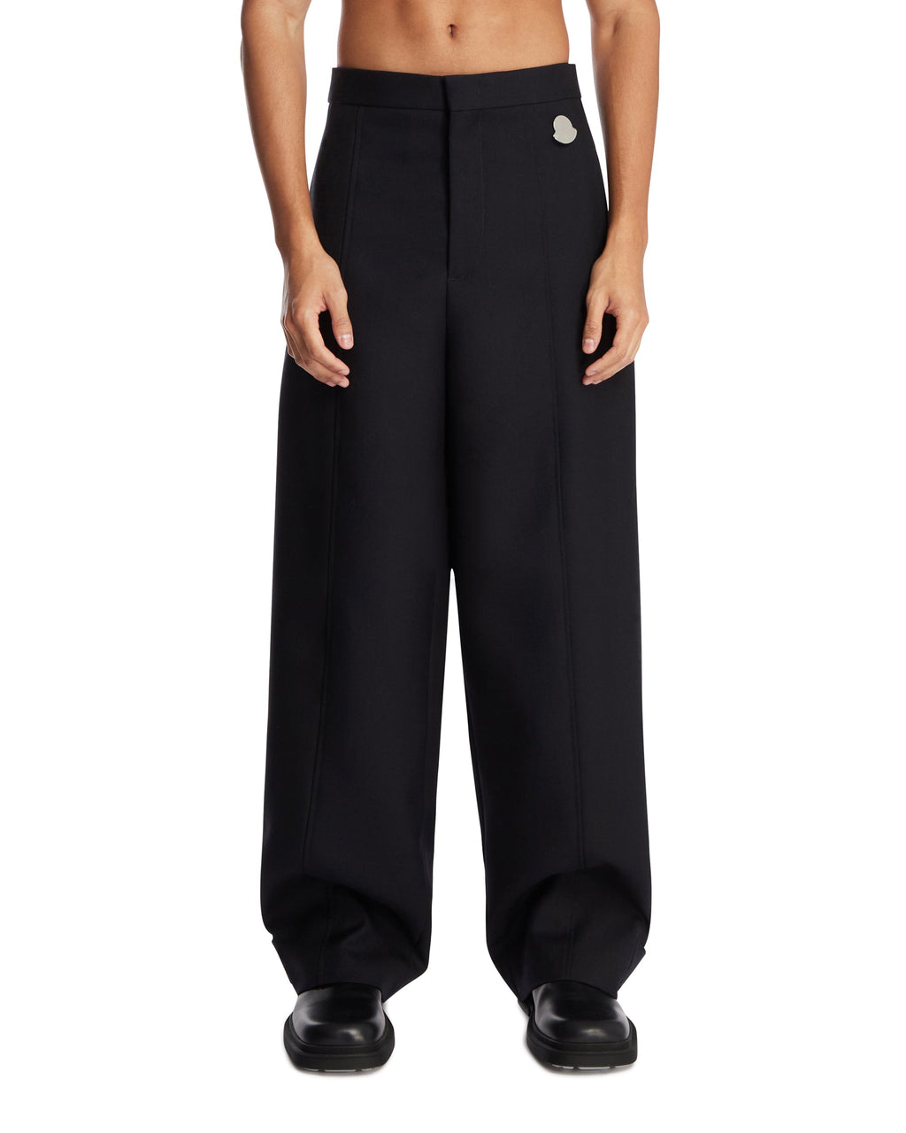 X Jil Sander Blue Wool Tailored Trousers Moncler – Гарантія оригінальності – боковий вид