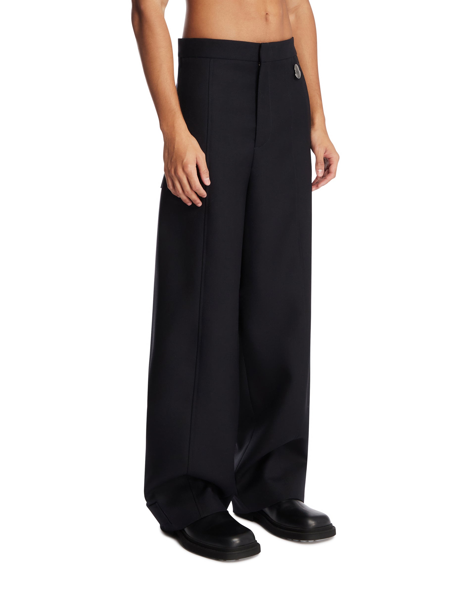 X Jil Sander Blue Wool Tailored Trousers Moncler – Гарантія оригінальності – вид ззаду