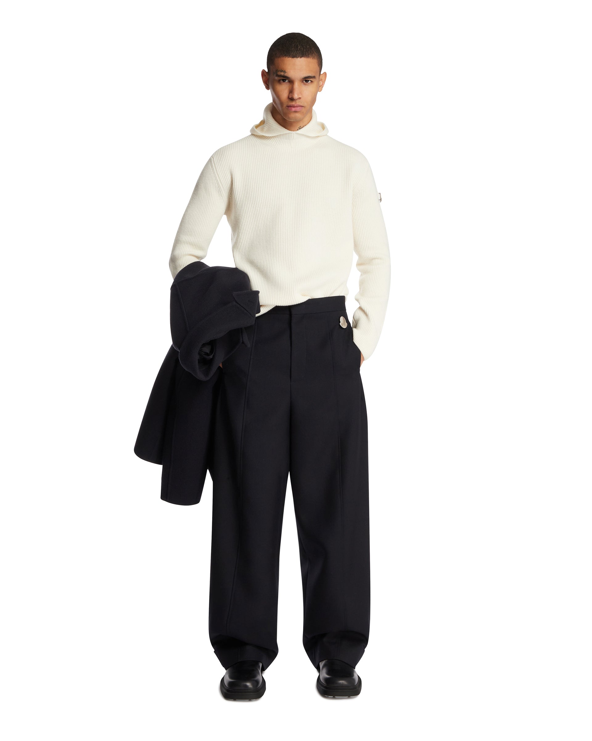 X Jil Sander Blue Wool Tailored Trousers Moncler – Гарантія оригінальності – детальний вид