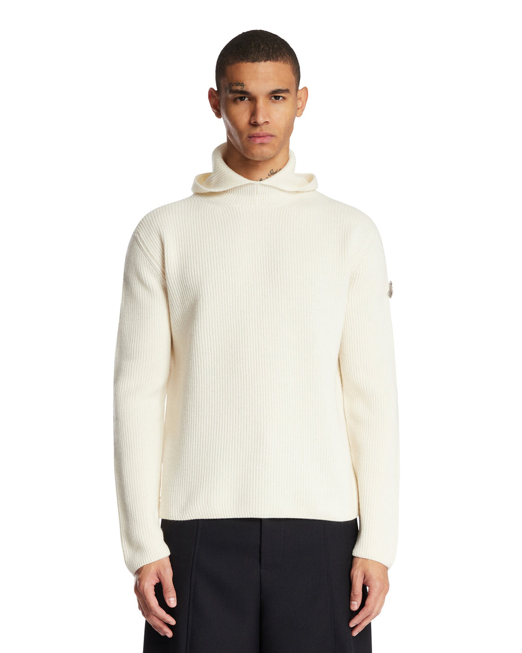 X Jil Sander White Wool Sweater Moncler – Гарантія оригінальності – боковий вид