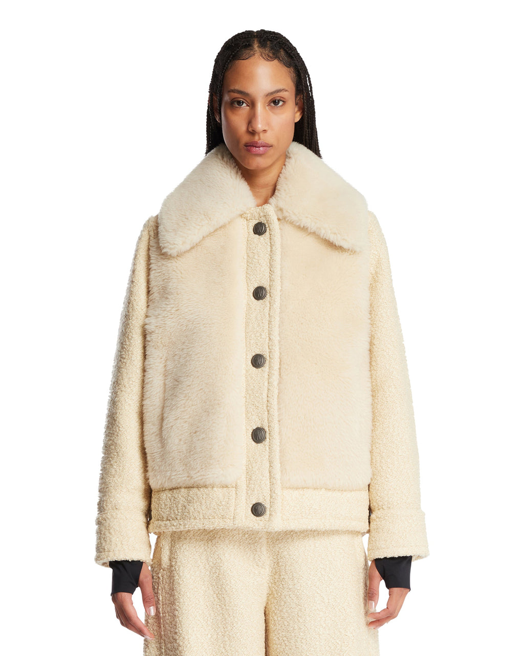 Оригінальна Ivory Wool Down Jacket Moncler – боковий вид