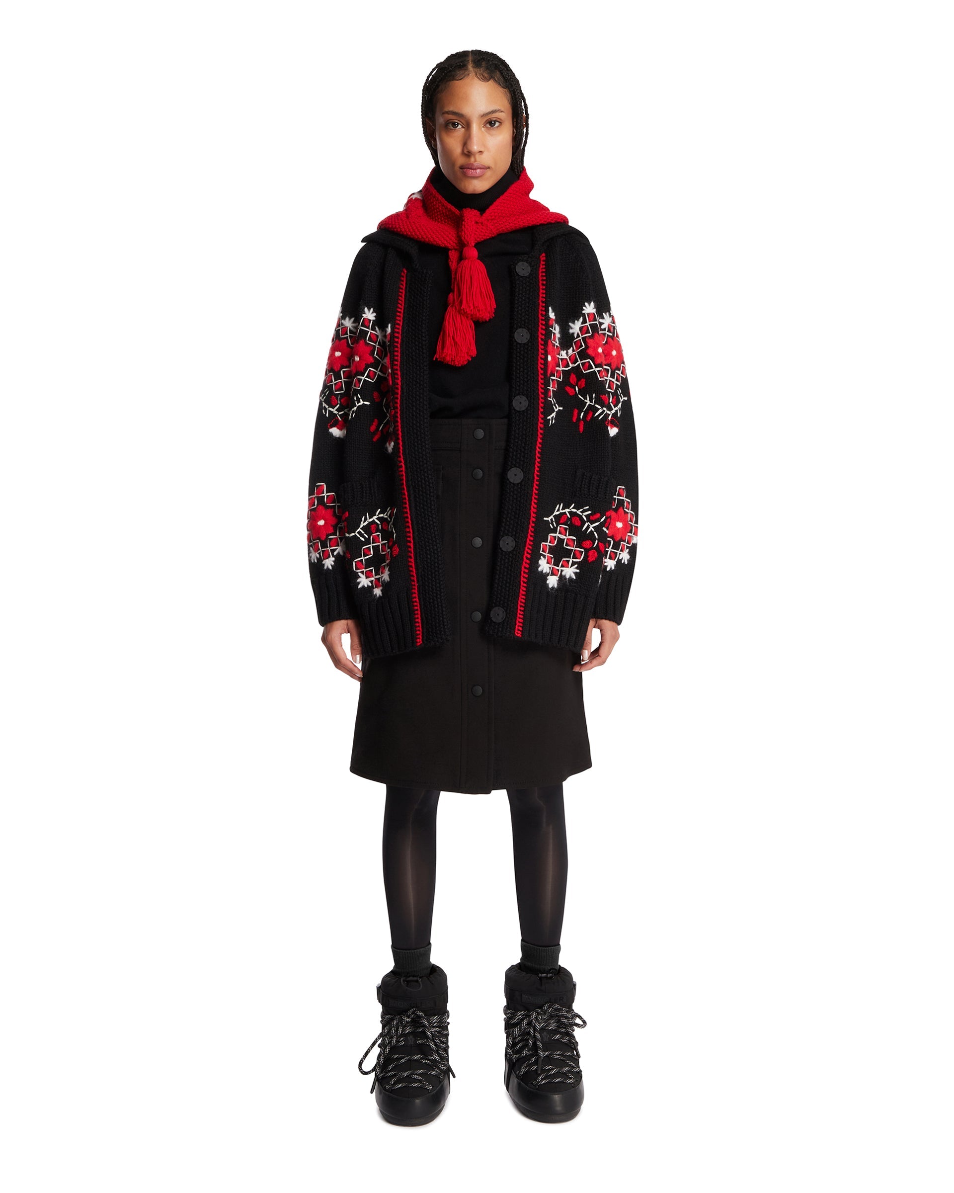 Black Knee-Length Technical Twill Skirt Moncler – Гарантія оригінальності – детальний вид