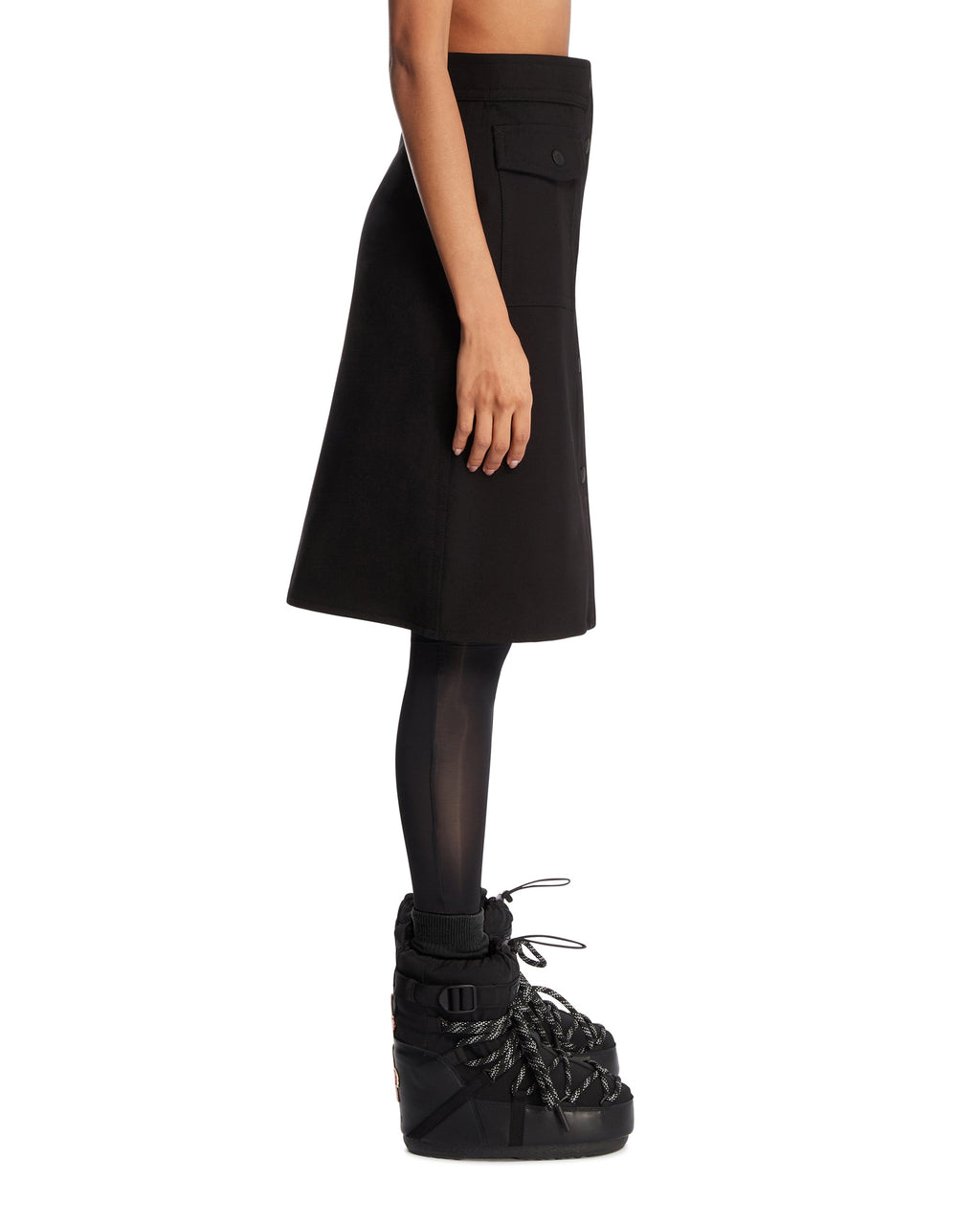 Black Knee-Length Technical Twill Skirt Moncler – Гарантія оригінальності – збільшений вид