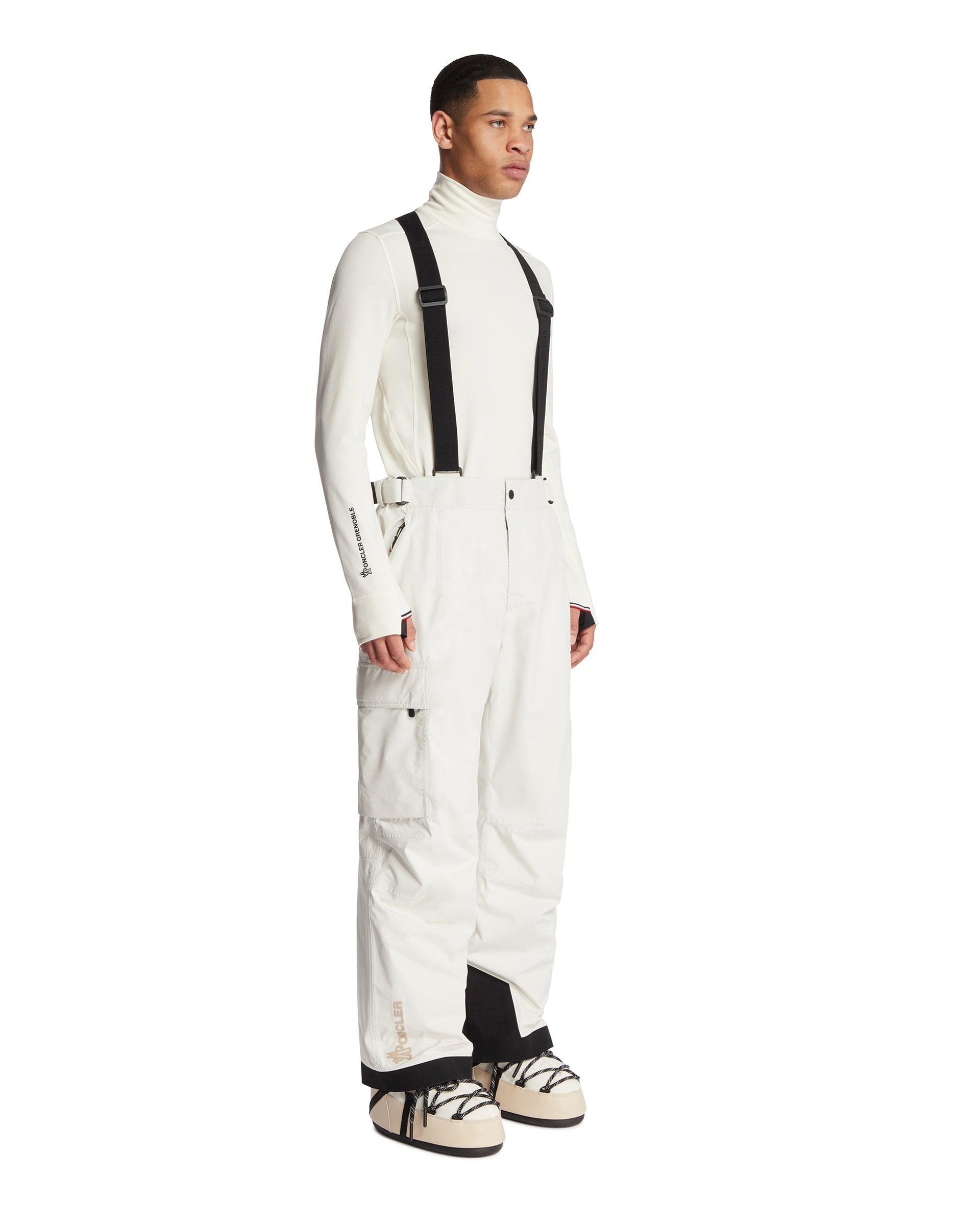 White Padded Gore-Tex Ski Overalls Moncler – Гарантія оригінальності – вид ззаду - MONCLER