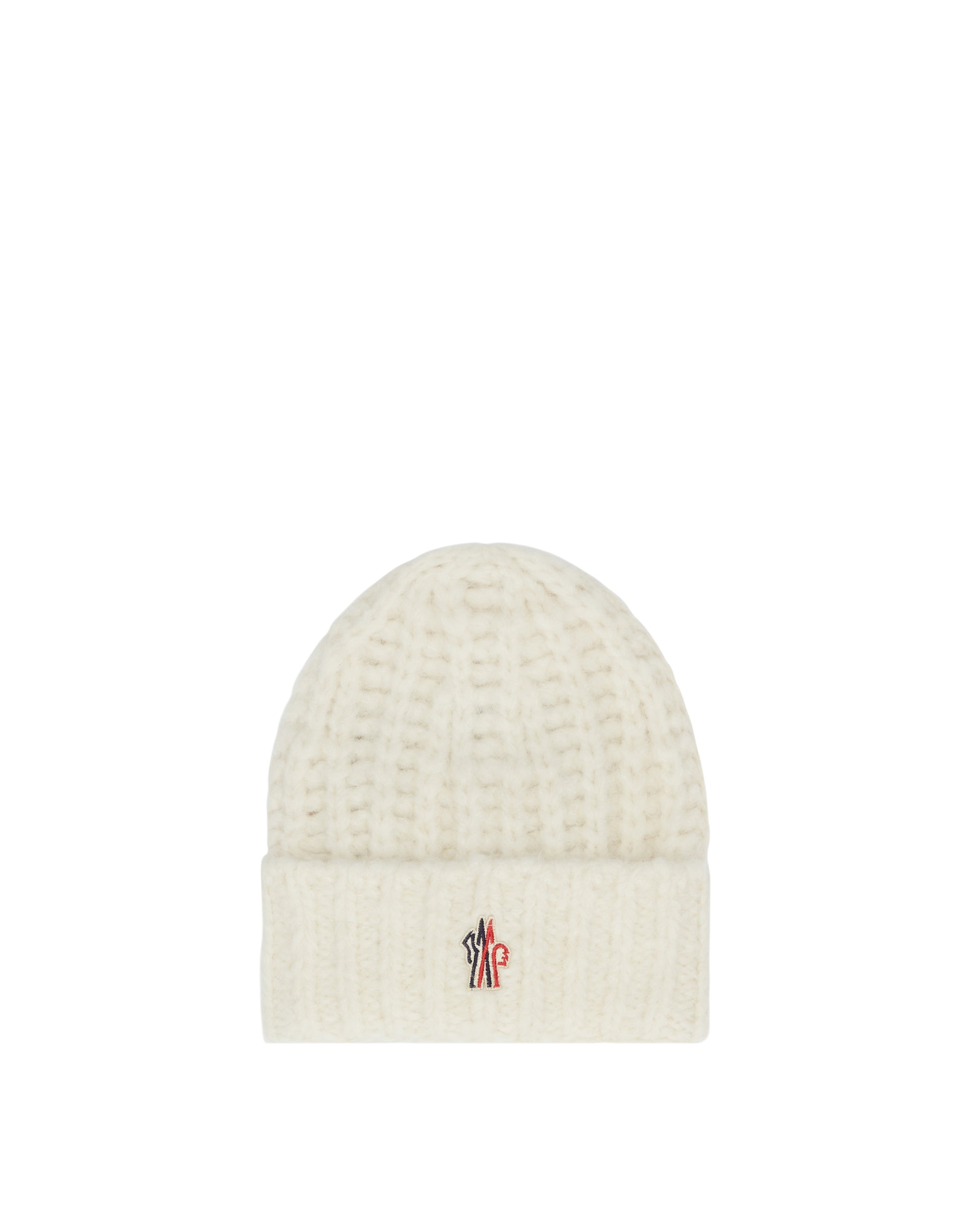 White Ribbed Beanie Moncler – Гарантія оригінальності – боковий вид