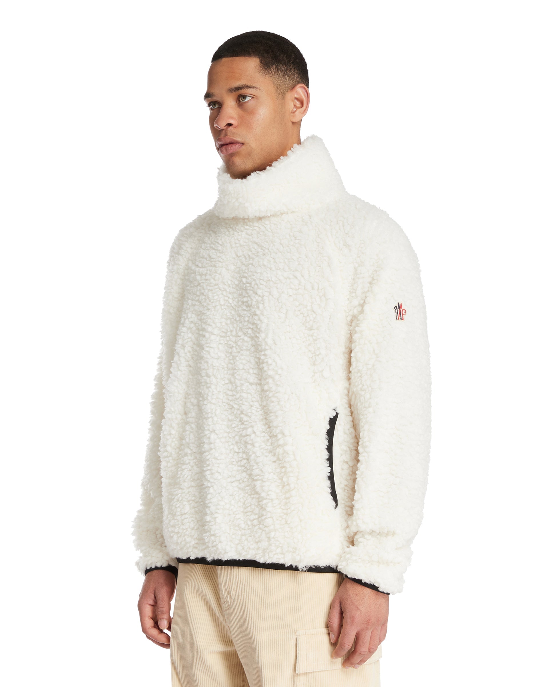 White Teddy Turtleneck Sweatshirt Moncler – Гарантія оригінальності – вид ззаду