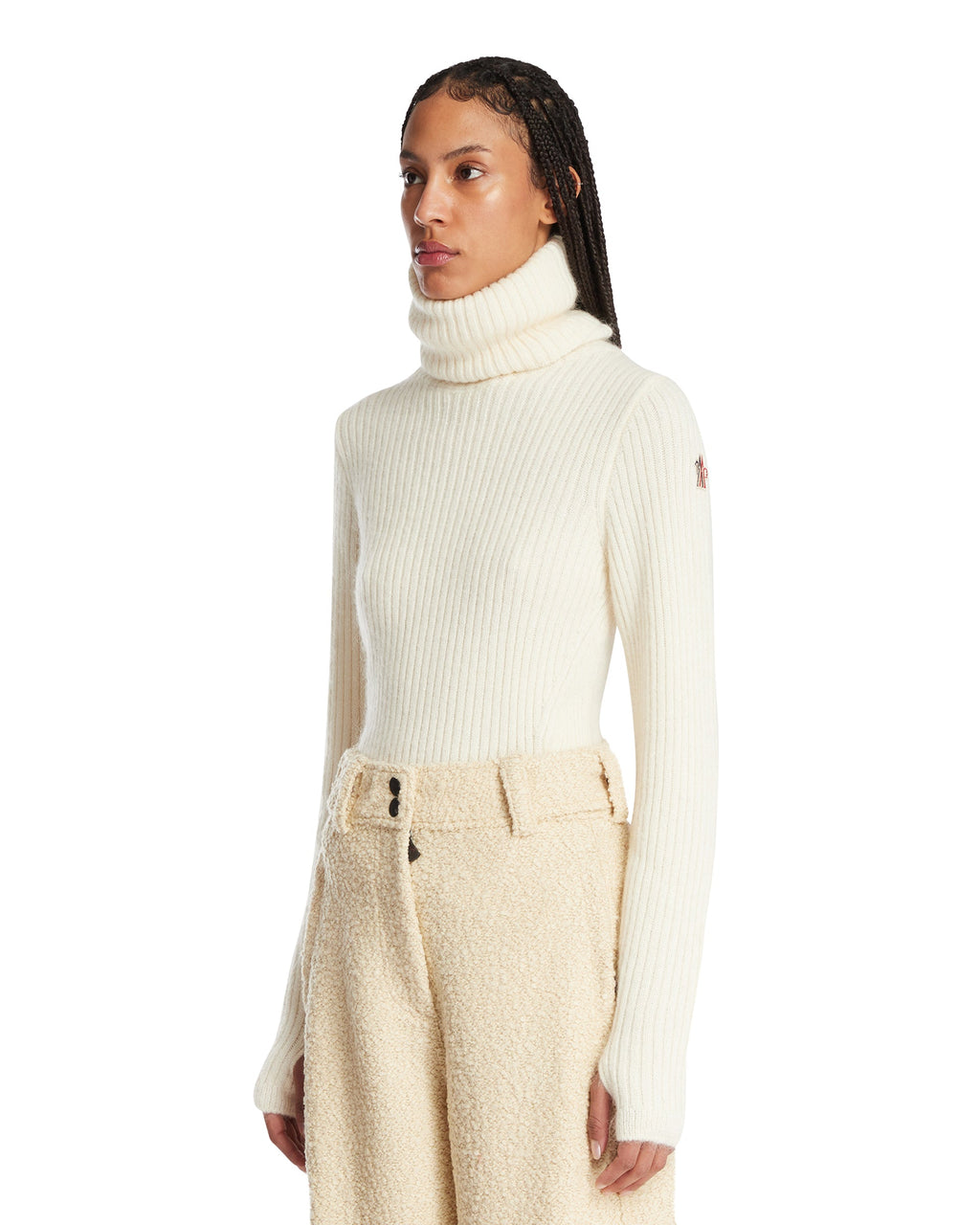 White Ribbed Wool Sweater Moncler оригінал – Купити в Україні – вид ззаду