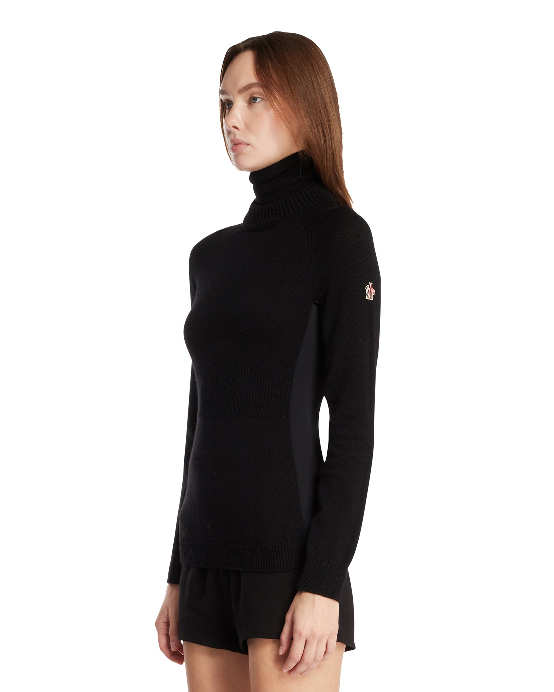 Оригінальна Black Turtleneck Wool Sweater Moncler – вид ззаду