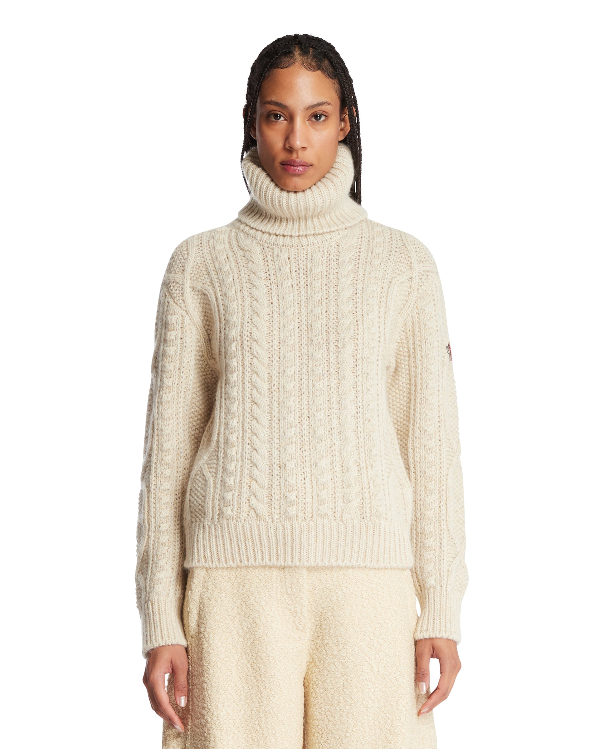 Оригінальна Ivory Wool Turtleneck Sweater Moncler – боковий вид - MONCLER