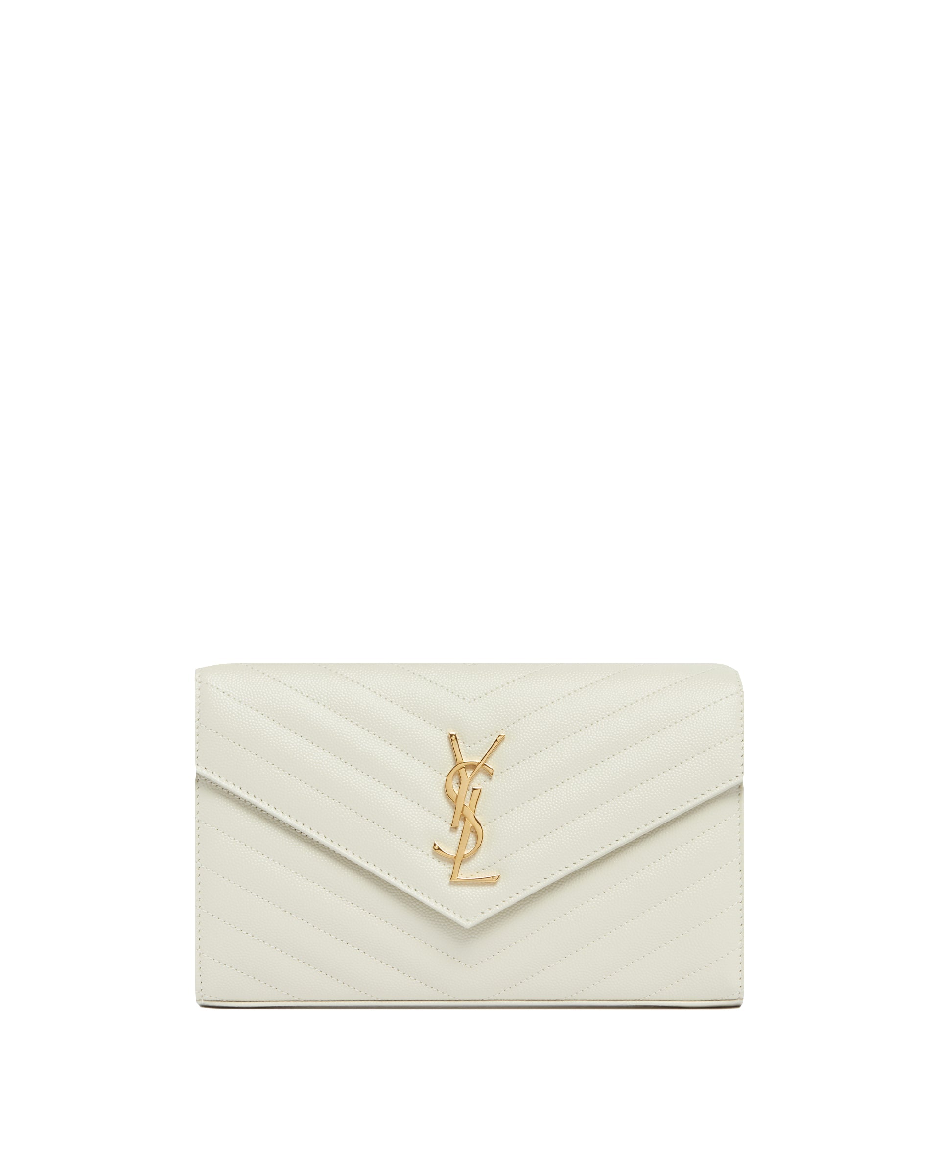 White Classic Cassandre Chain Wallet Saint laurent оригінал – Купити в Україні – боковий вид