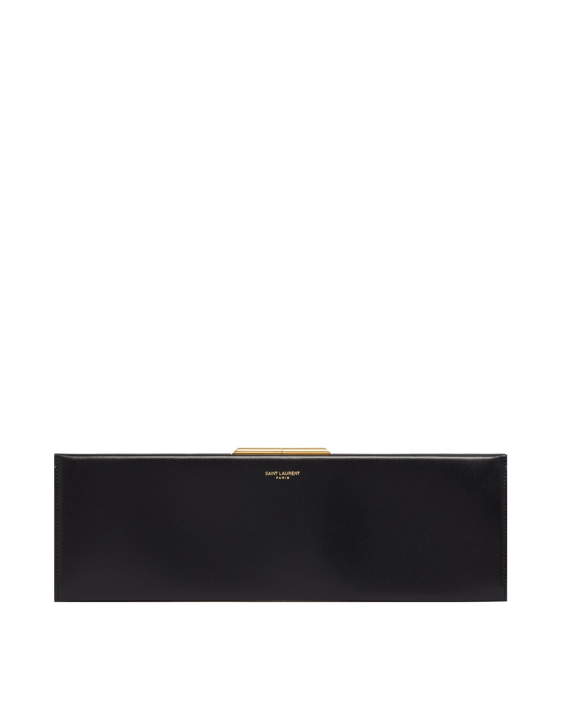 Black Large Midnight Leather Clutch Saint laurent – Гарантія оригінальності – боковий вид