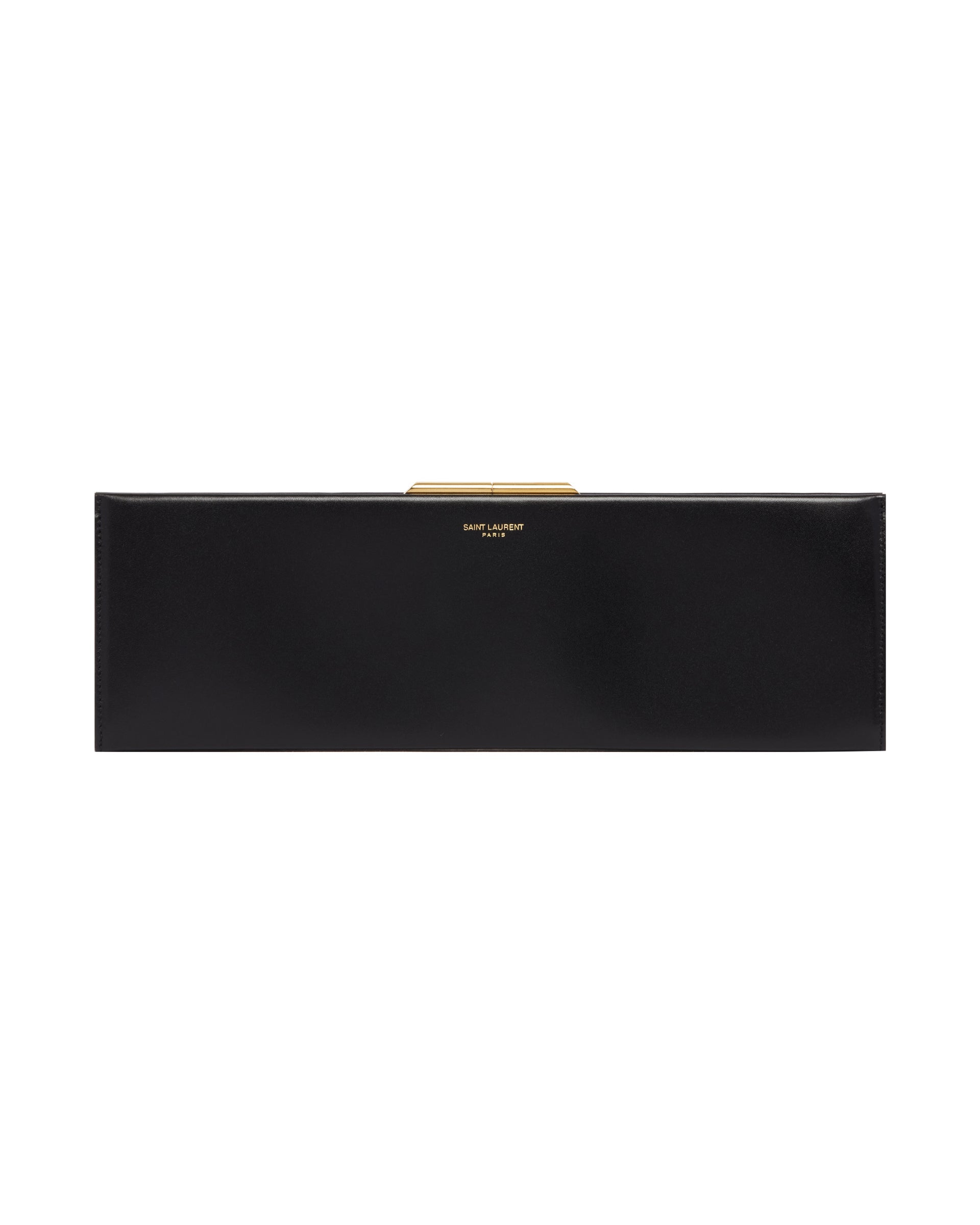 Black Large Midnight Leather Clutch Saint laurent – Гарантія оригінальності – вид ззаду