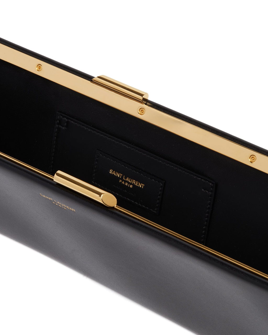 Black Large Midnight Leather Clutch Saint laurent – Гарантія оригінальності – збільшений вид