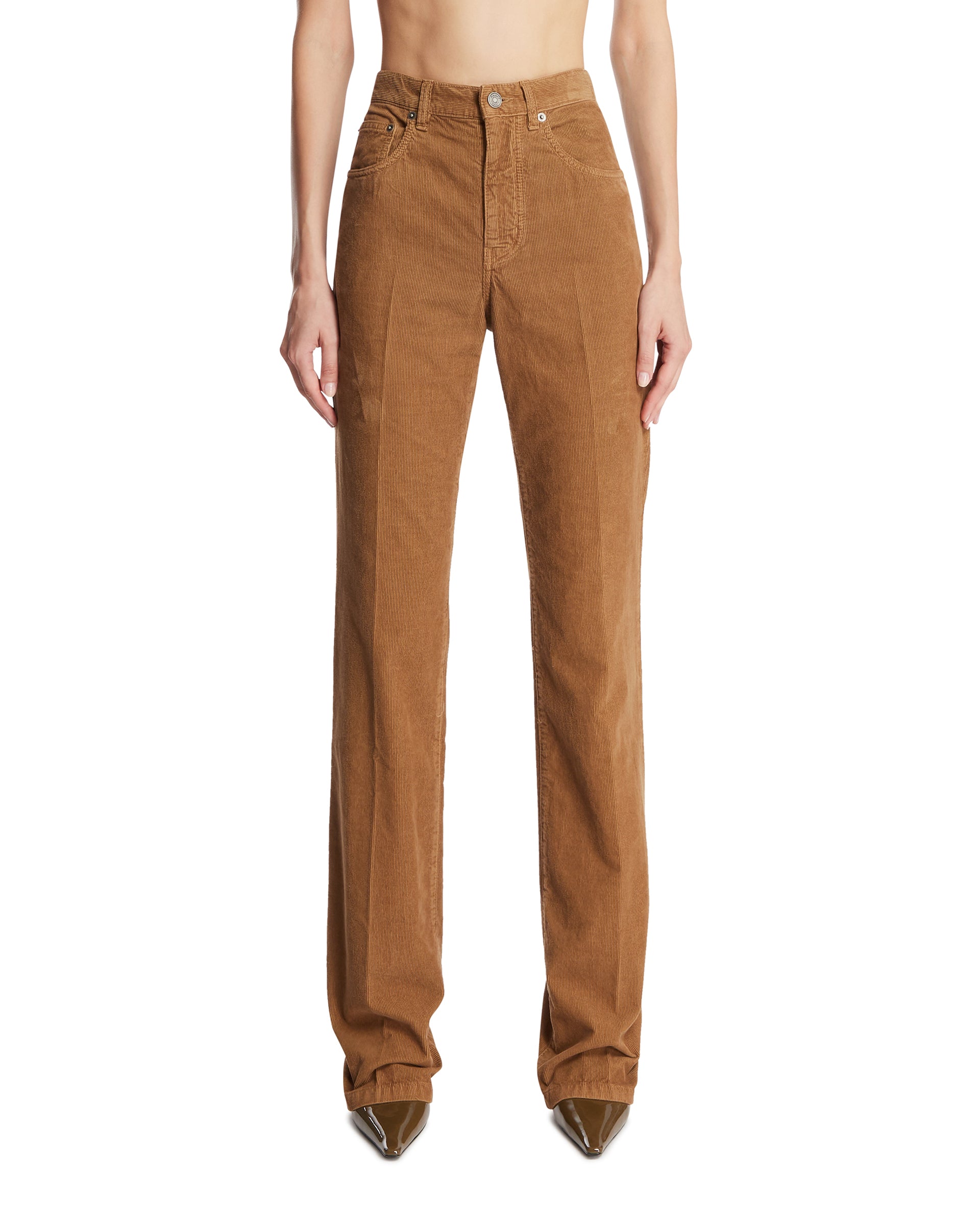 Оригінальна Brown Corduroy Clyde Pants Saint laurent – боковий вид
