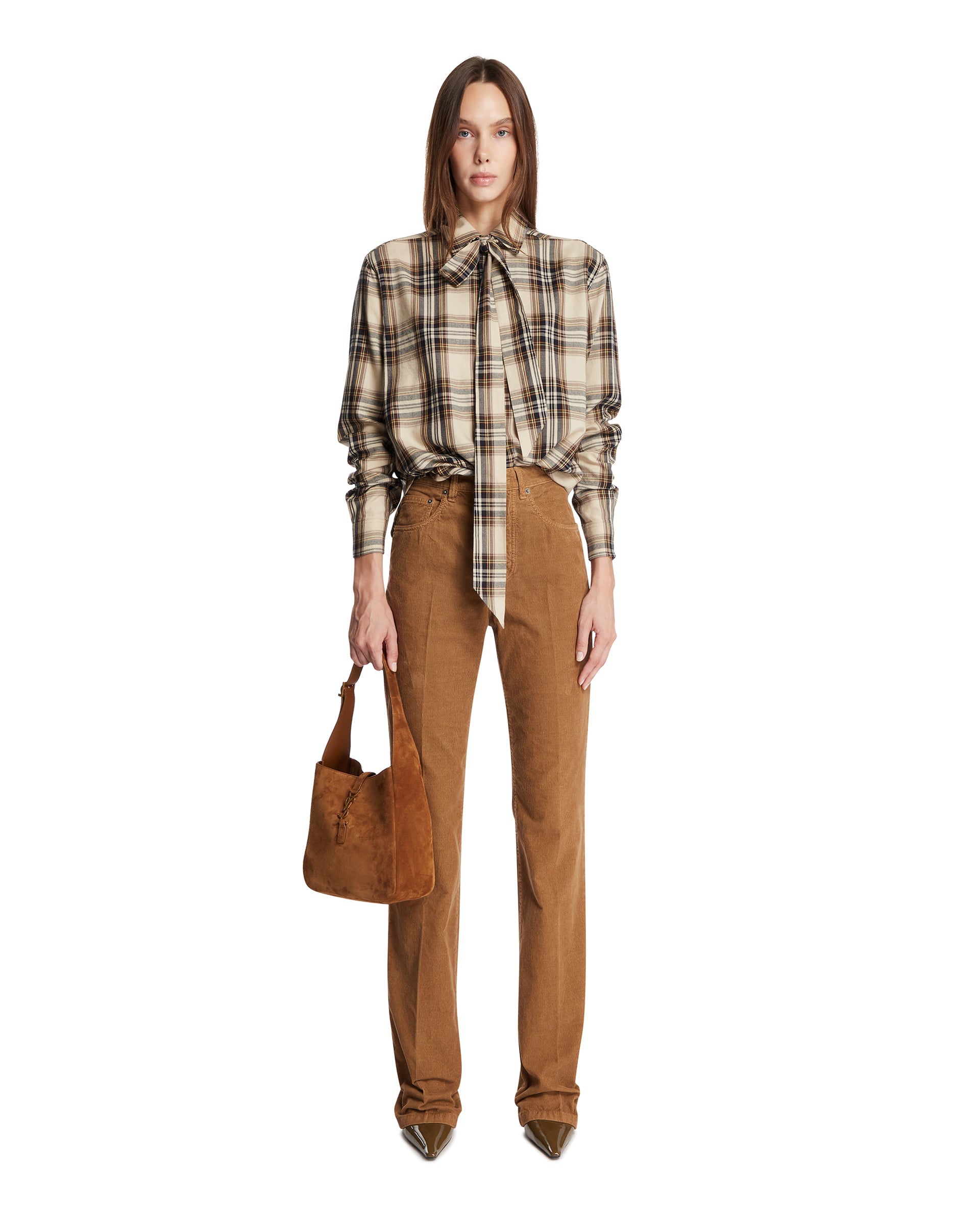 Оригінальна Brown Corduroy Clyde Pants Saint laurent – детальний вид